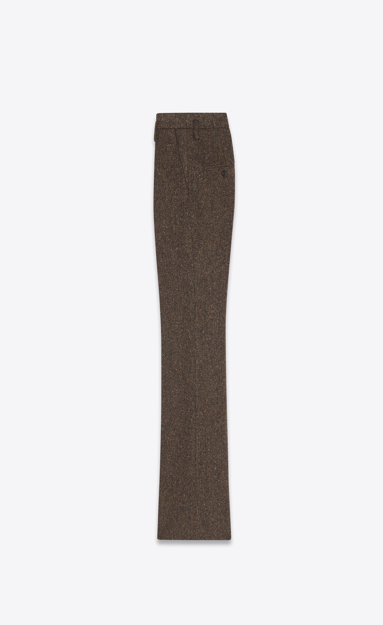 YSL High-waisted Pants In Chevron Tweed Moka | 80721-KMFQ