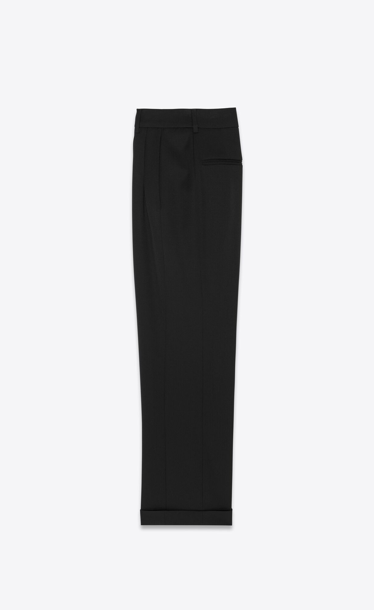 YSL High-waisted Pants In Grain De Poudre Noir | 65183-NVWK