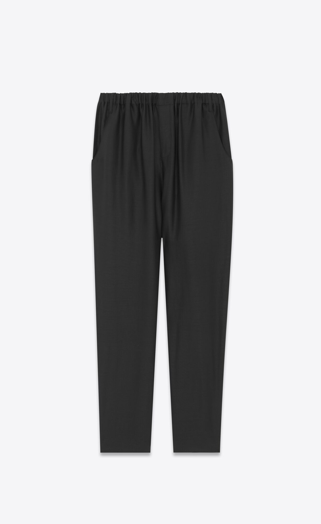 YSL High-waisted Pants In Viscose And Ramie Čierne | 74265-FYRG