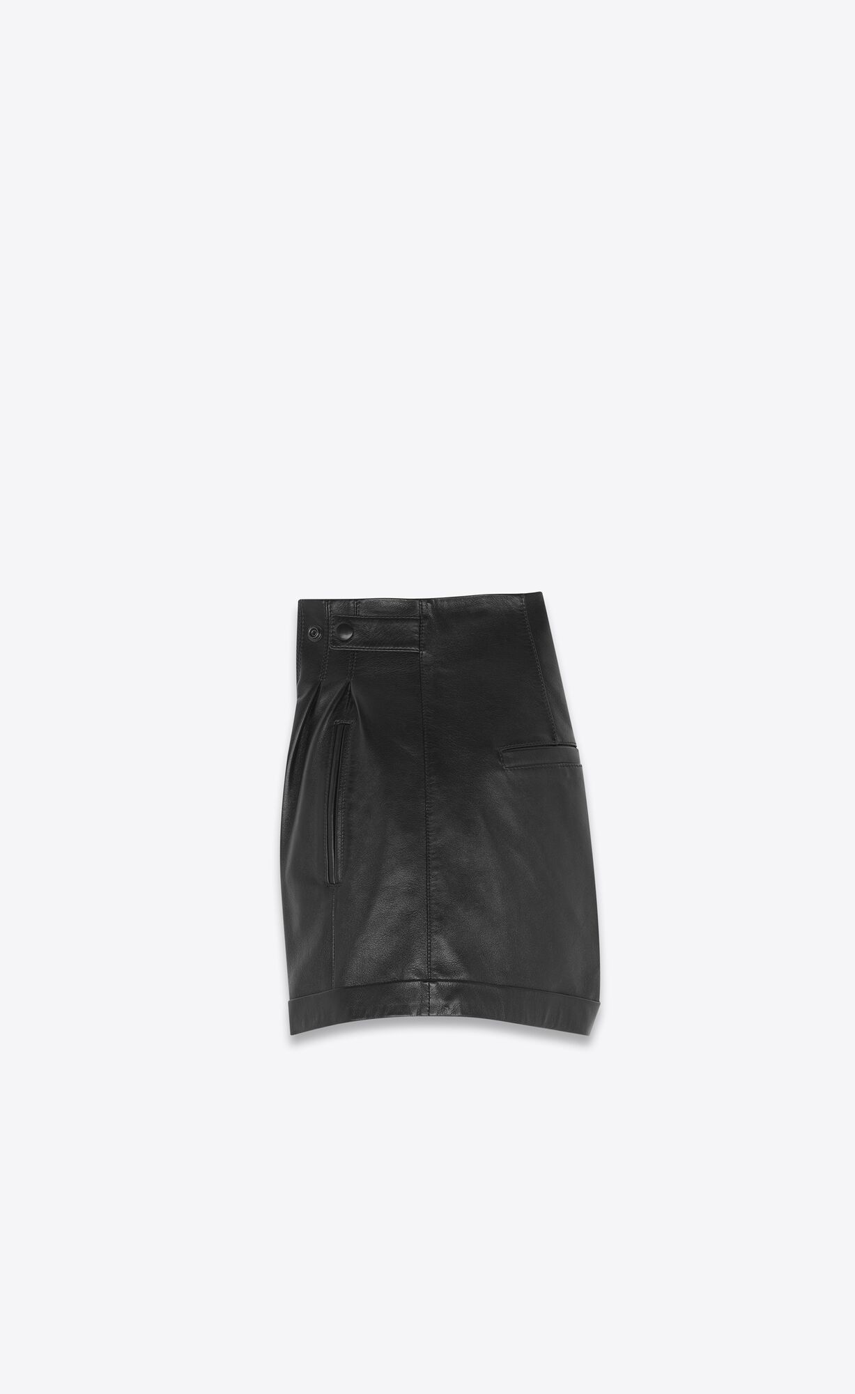 YSL High-waisted Shorts In Lambskin Čierne | 53927-RZBI