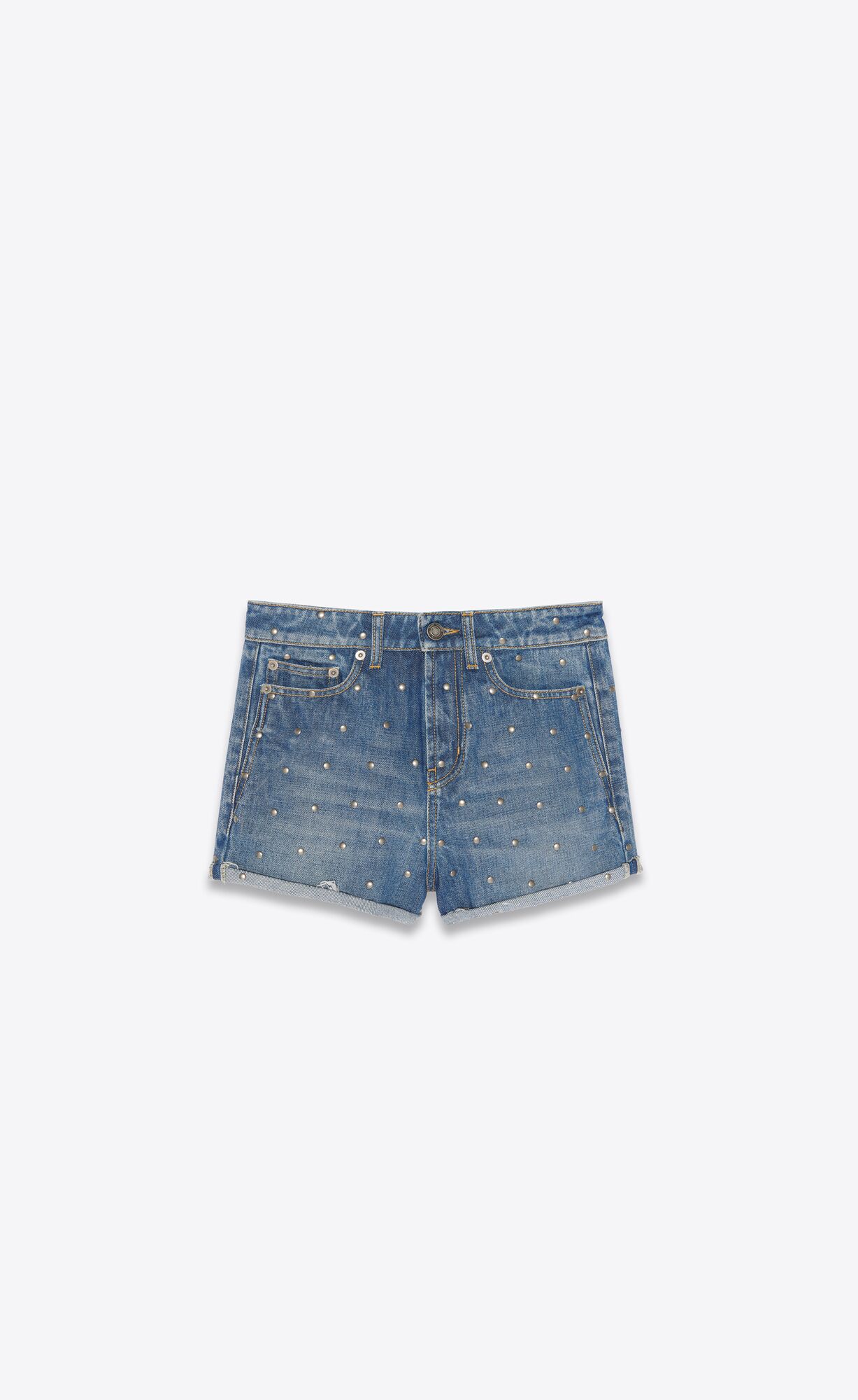 YSL High-waisted Shorts Modre | 34086-TMBQ