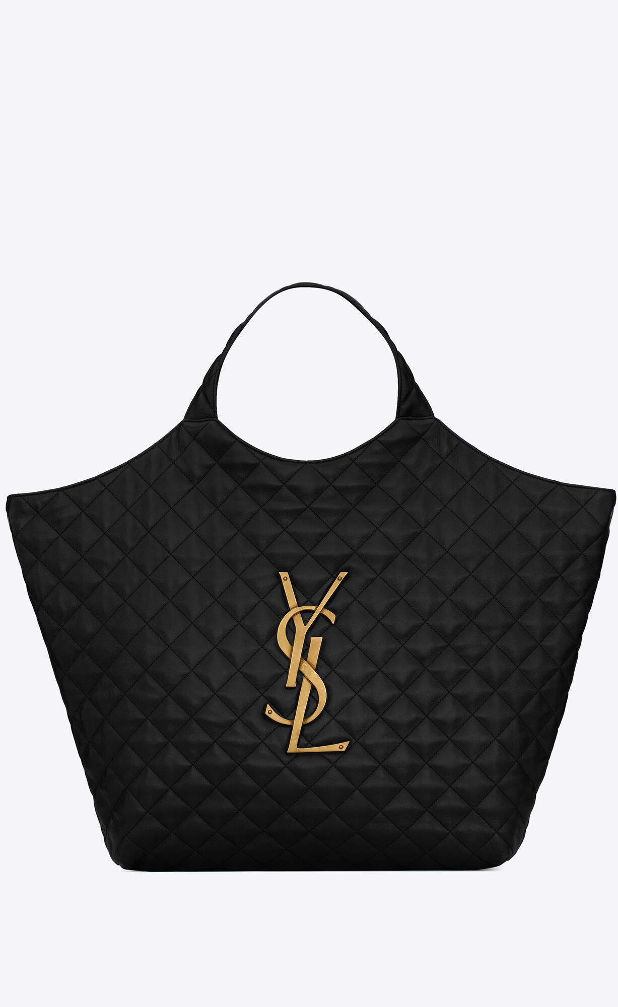 YSL Icare Maxi Shopping Bag In Prešívané Lambskin Čierne | 24639-AZYV