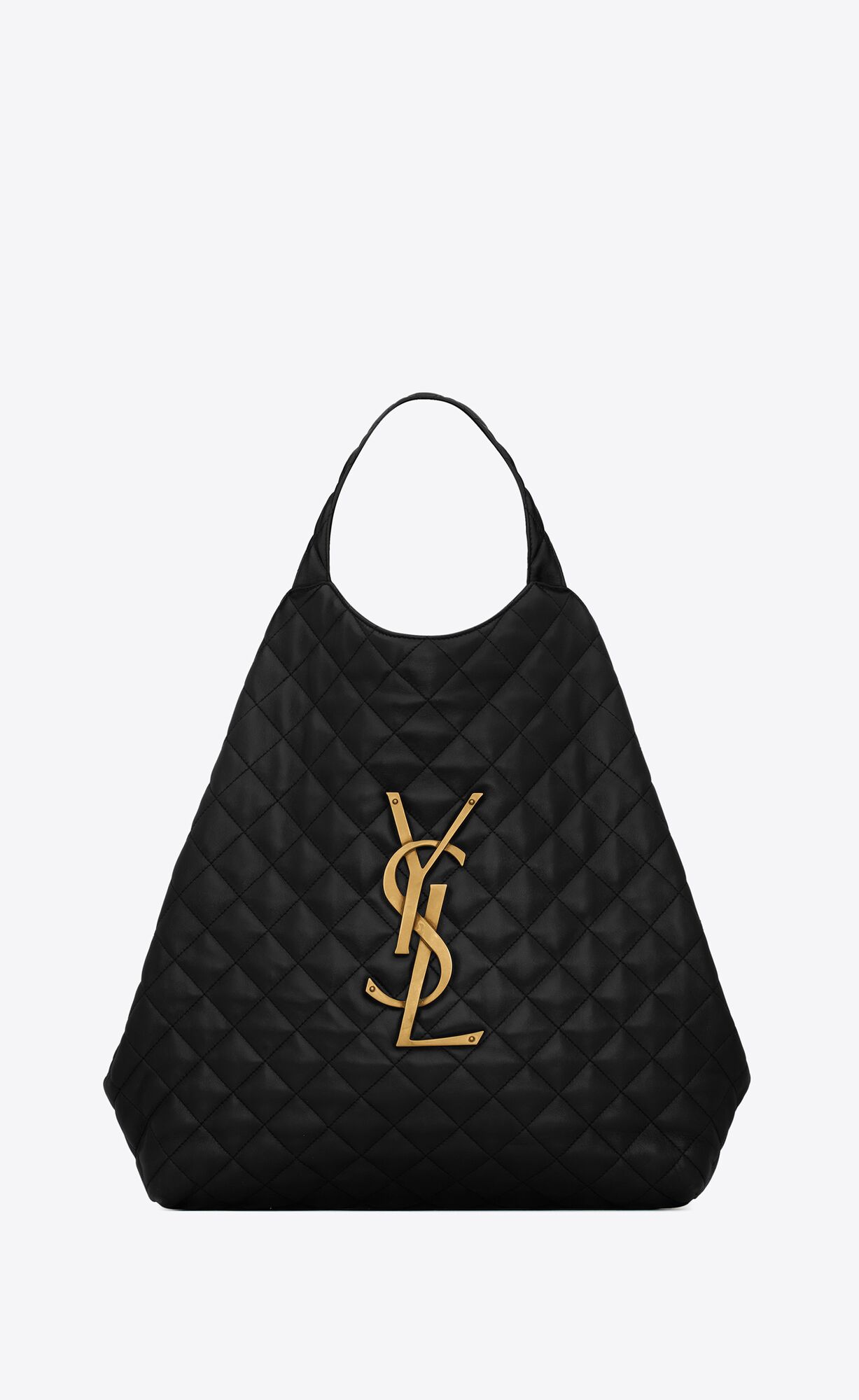 YSL Icare Maxi Shopping Bag In Prešívané Lambskin Čierne | 24639-AZYV