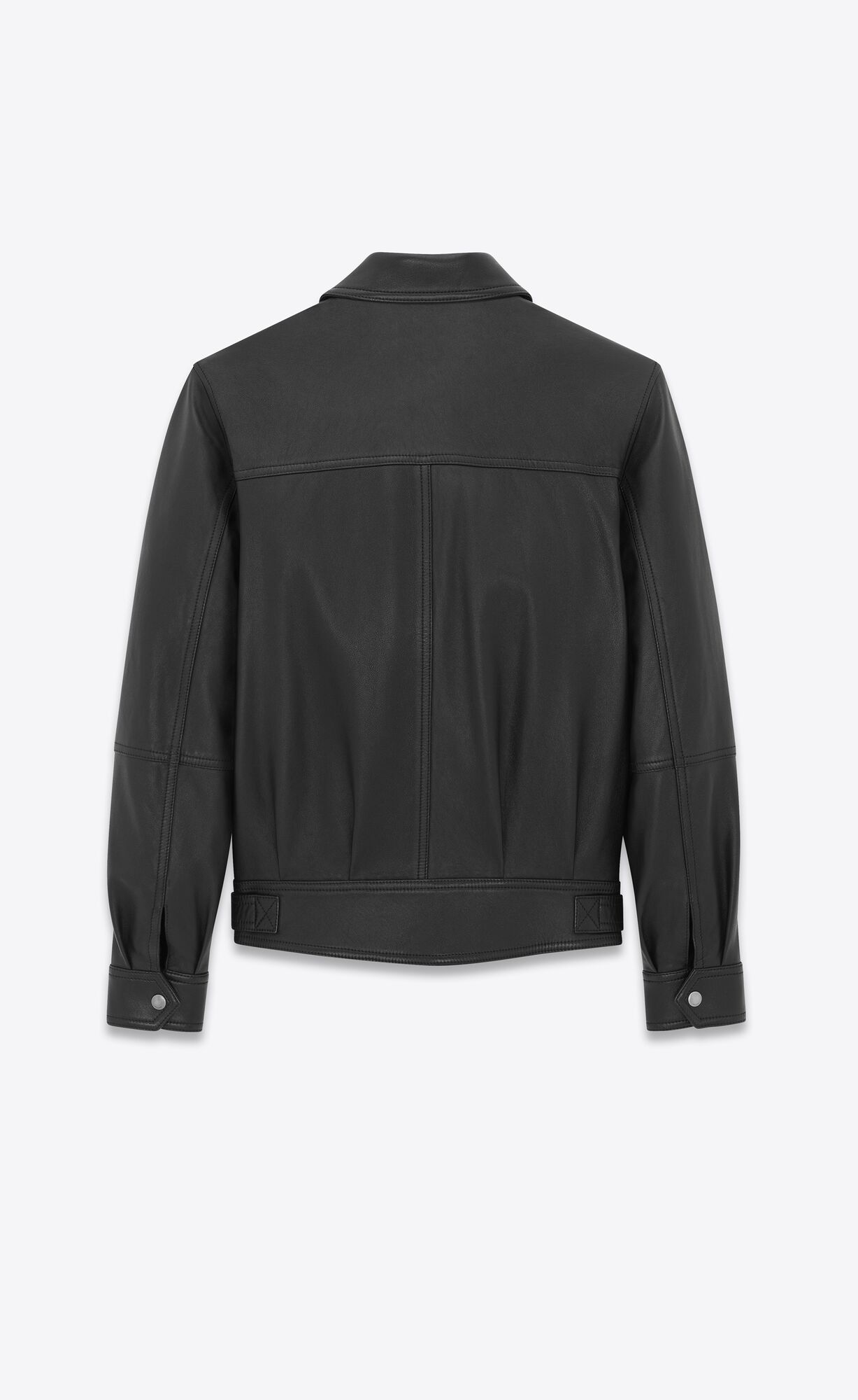 YSL Jacket In Drummed Lambskin Čierne | 16280-DHVL