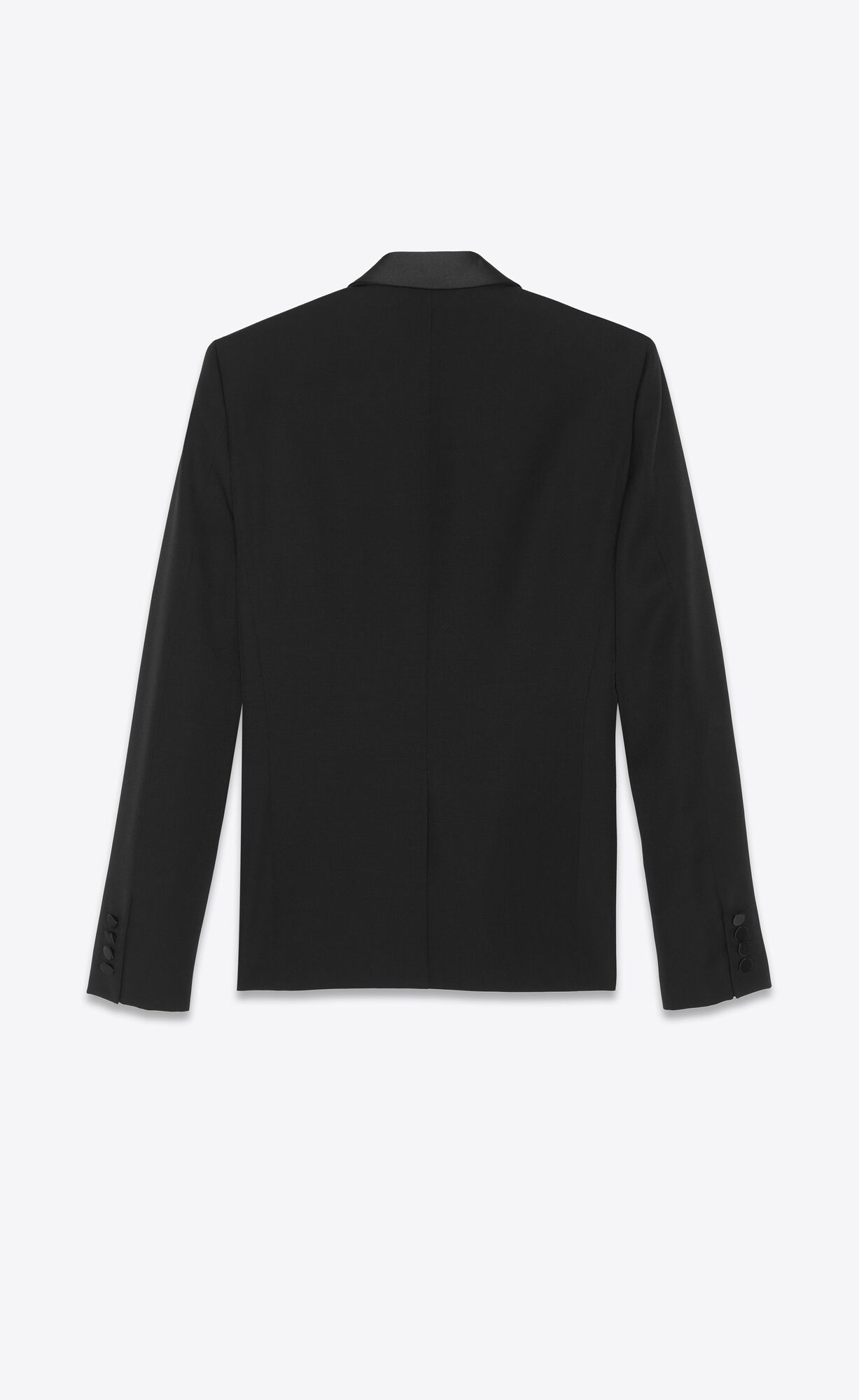 YSL Jacket With Shawl Collar In Grain De Poudre Čierne | 25140-JONU