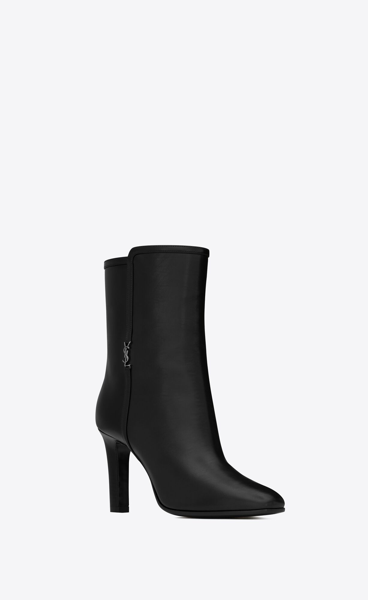 YSL Jane Cassandre Booties In Smooth Kozene Čierne | 63745-XYLT