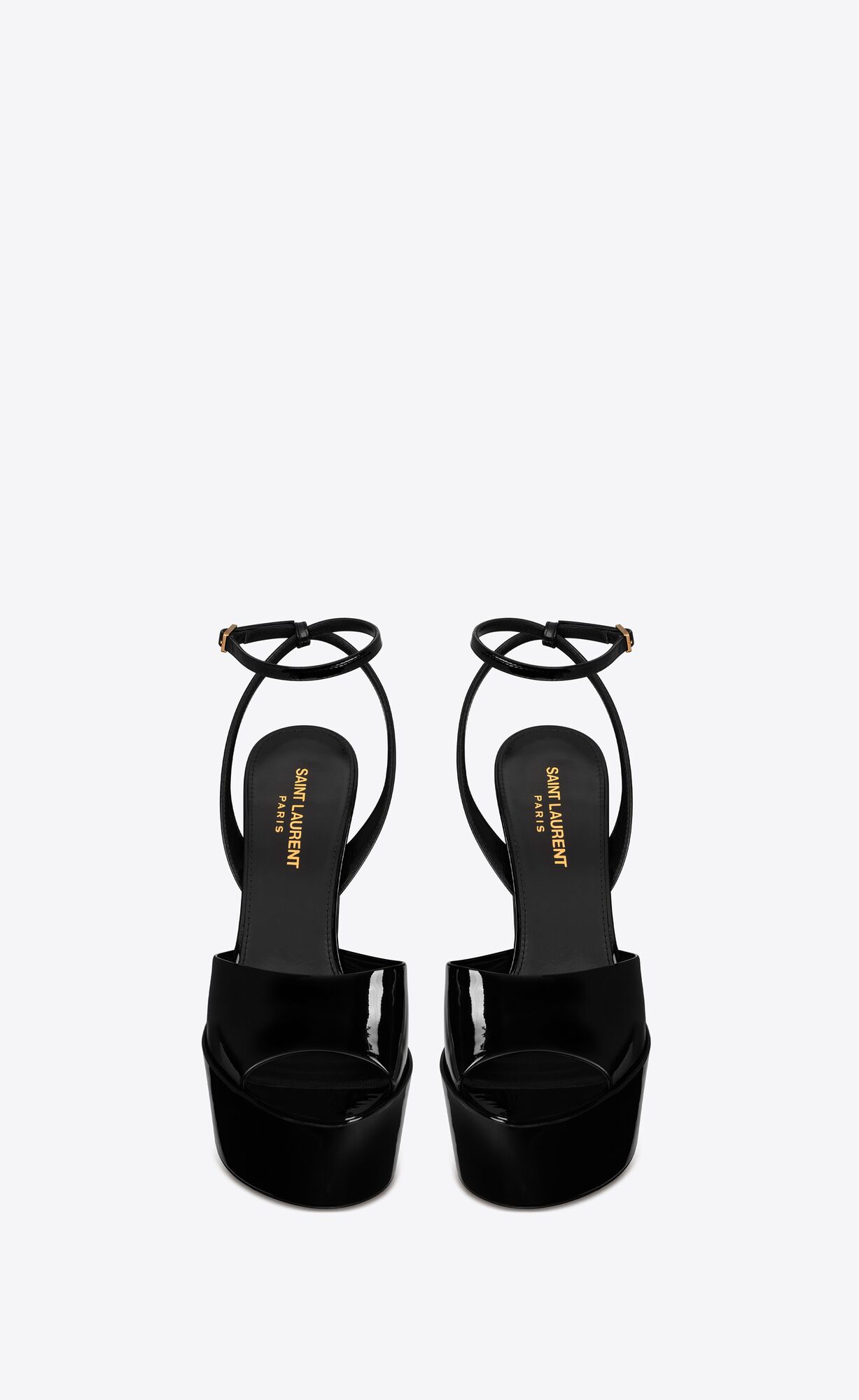 YSL Jodie Platforme Sandals In Lakovane Kozene Čierne | 70431-XQKN