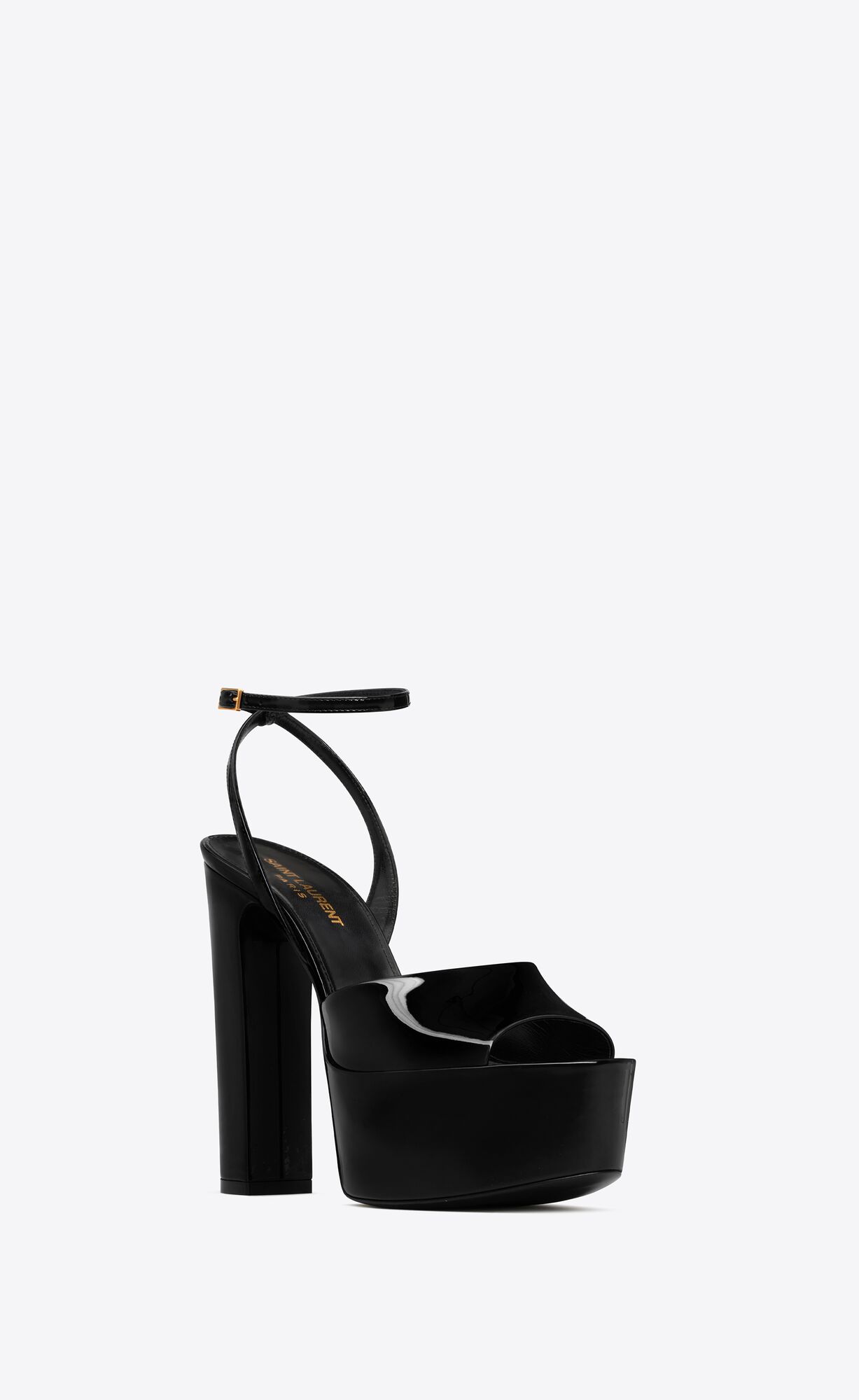 YSL Jodie Platforme Sandals In Lakovane Kozene Čierne | 70431-XQKN