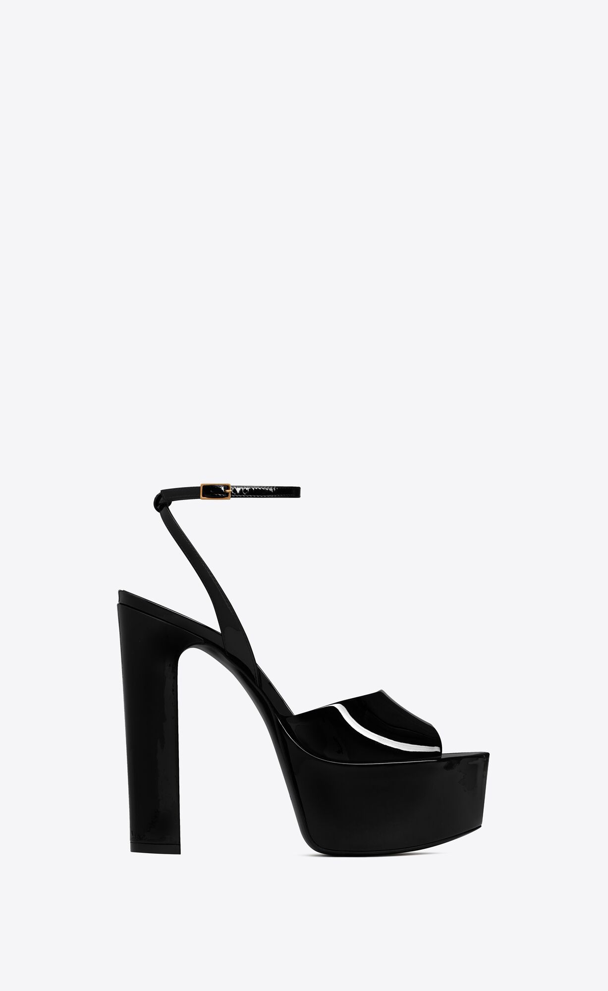 YSL Jodie Platforme Sandals In Lakovane Kozene Čierne | 70431-XQKN