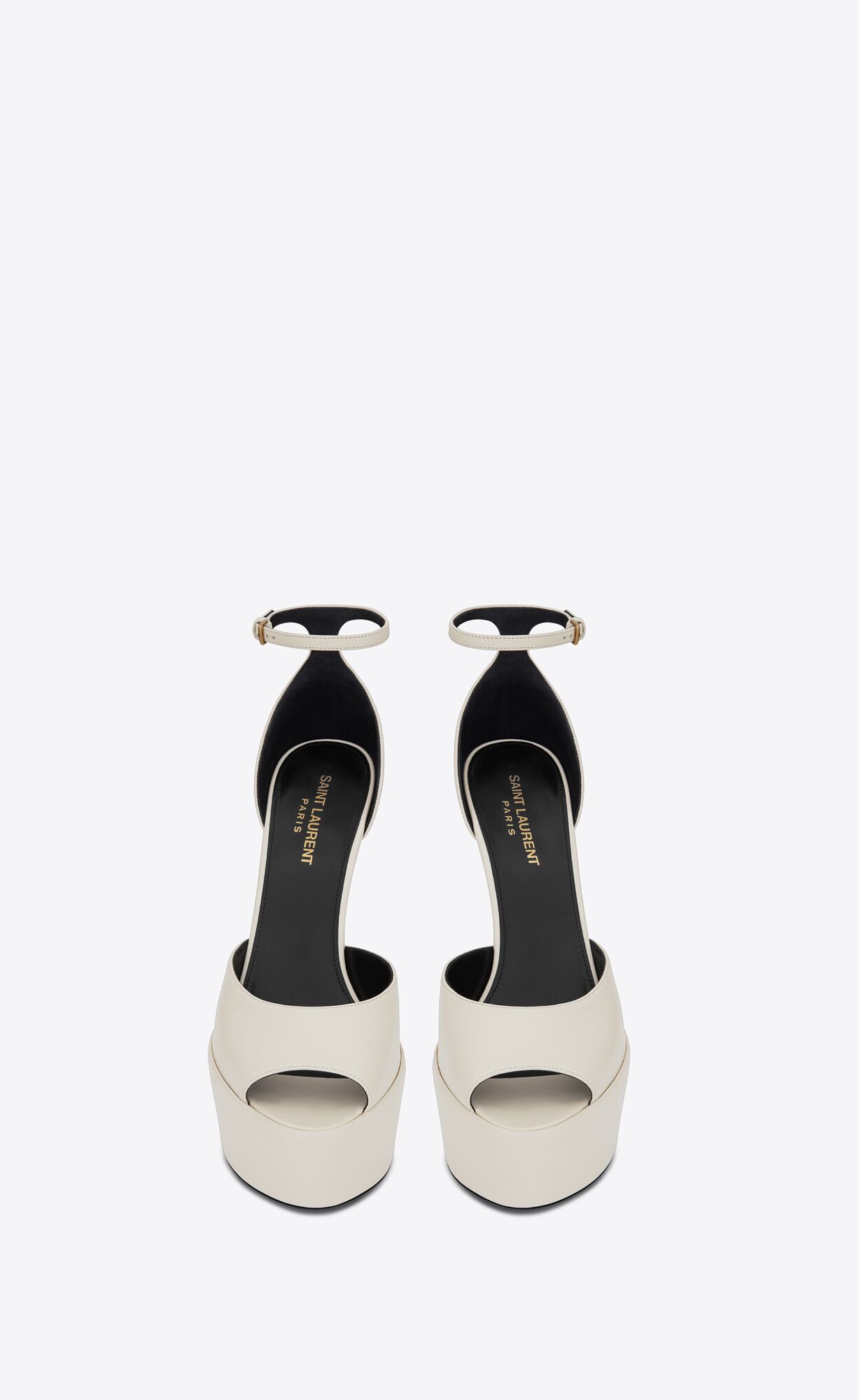 YSL Jodie Platforme Sandals In Smooth Kozene Pearl | 95726-ZSYJ