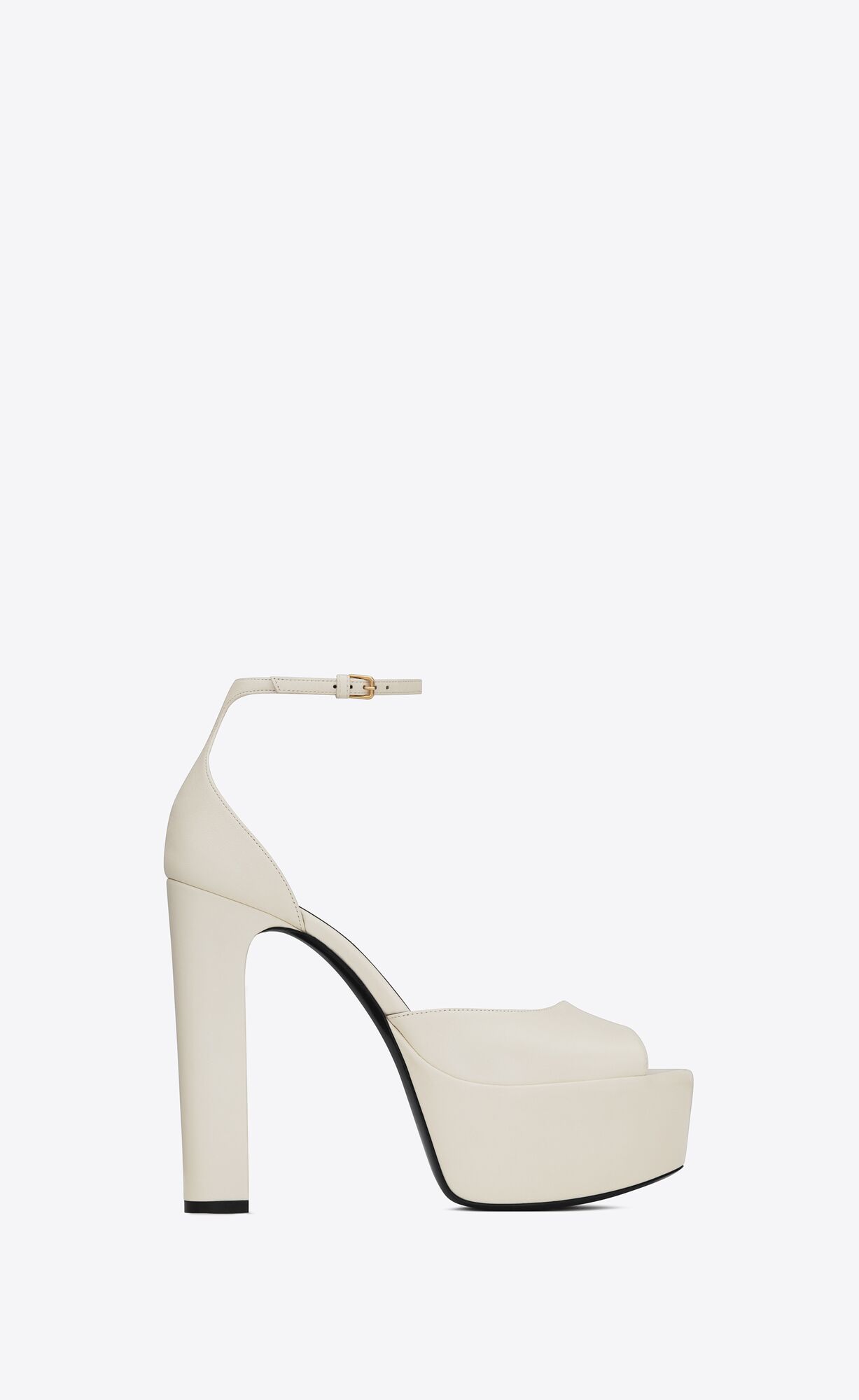 YSL Jodie Platforme Sandals In Smooth Kozene Pearl | 95726-ZSYJ