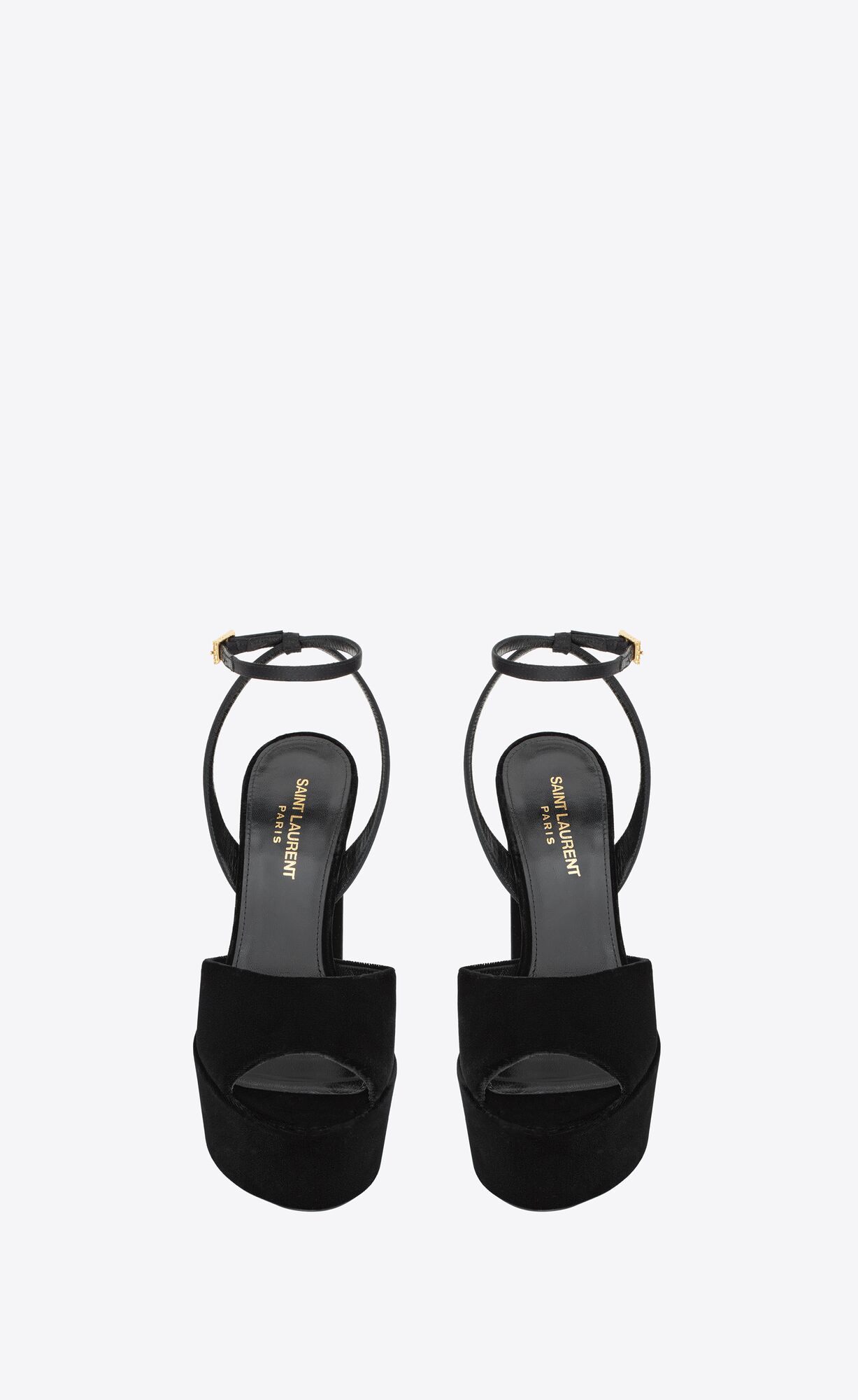 YSL Jodie Platforme Sandals In Velvet Čierne | 37629-ZNAQ