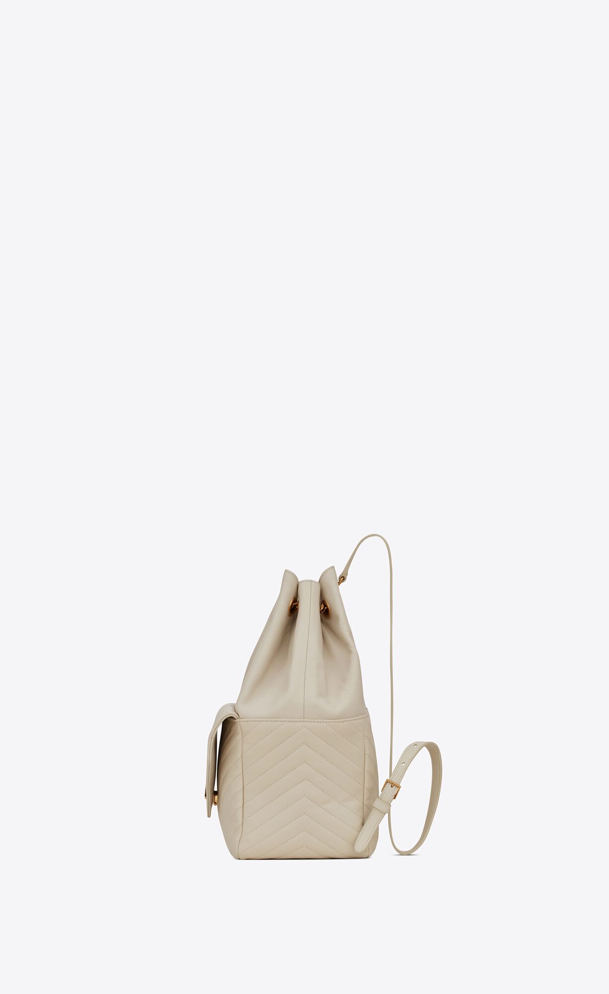 YSL Joe Backpack In Lambskin Blanc Vintage | 61723-IPCT