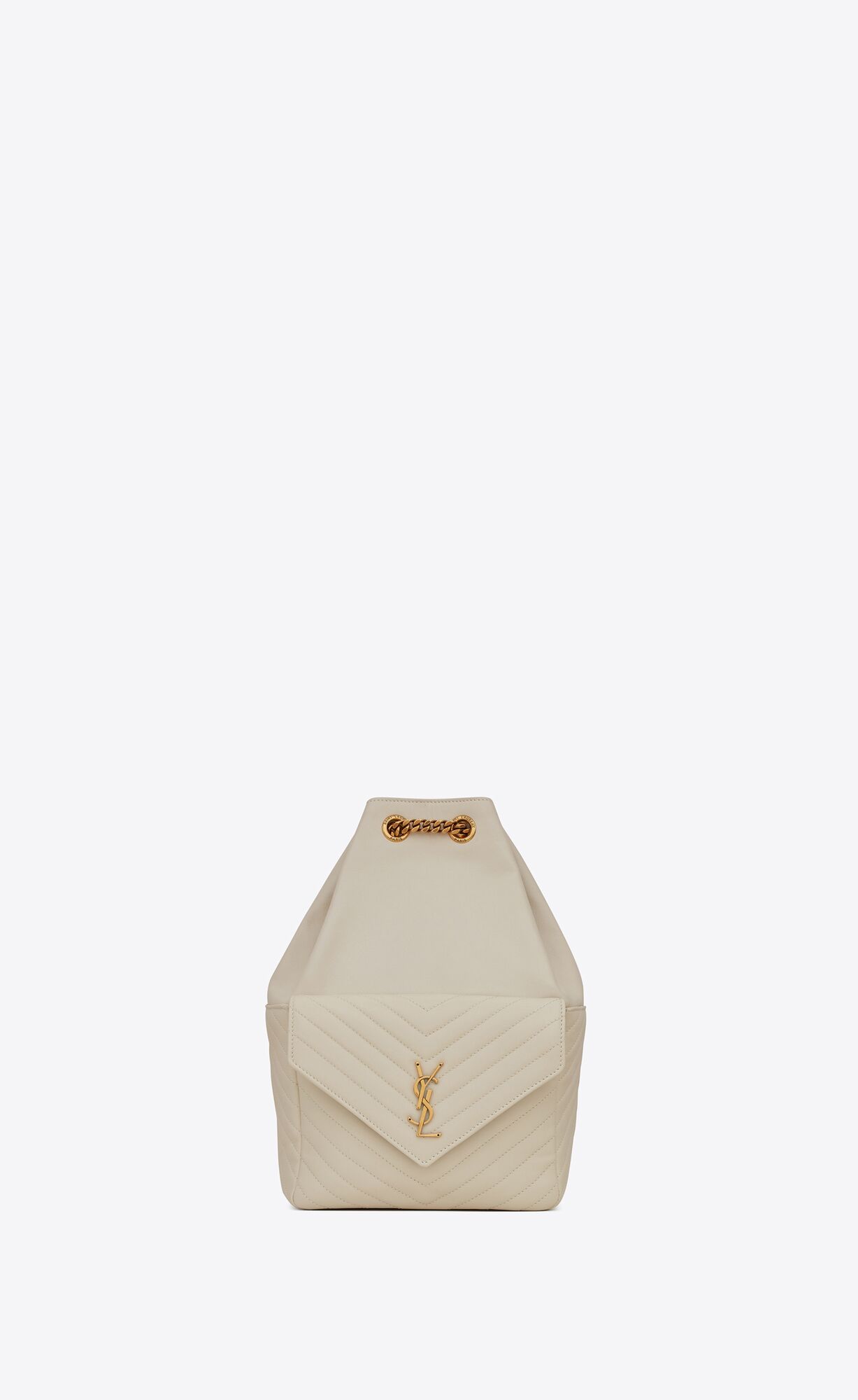 YSL Joe Backpack In Lambskin Blanc Vintage | 61723-IPCT