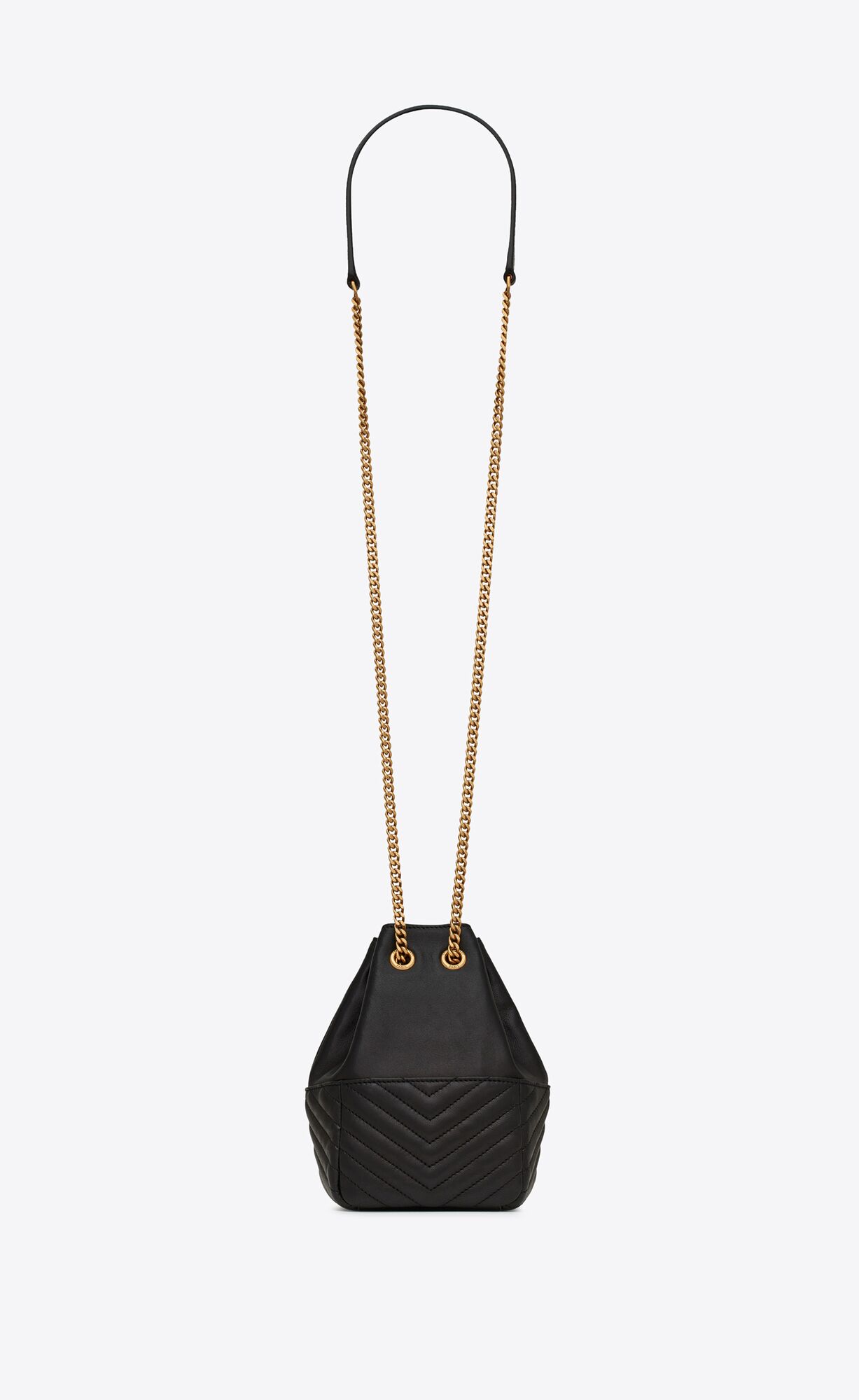 YSL Joe Mini Bucket Bag In Prešívané Lambskin Čierne | 35816-ZPRQ