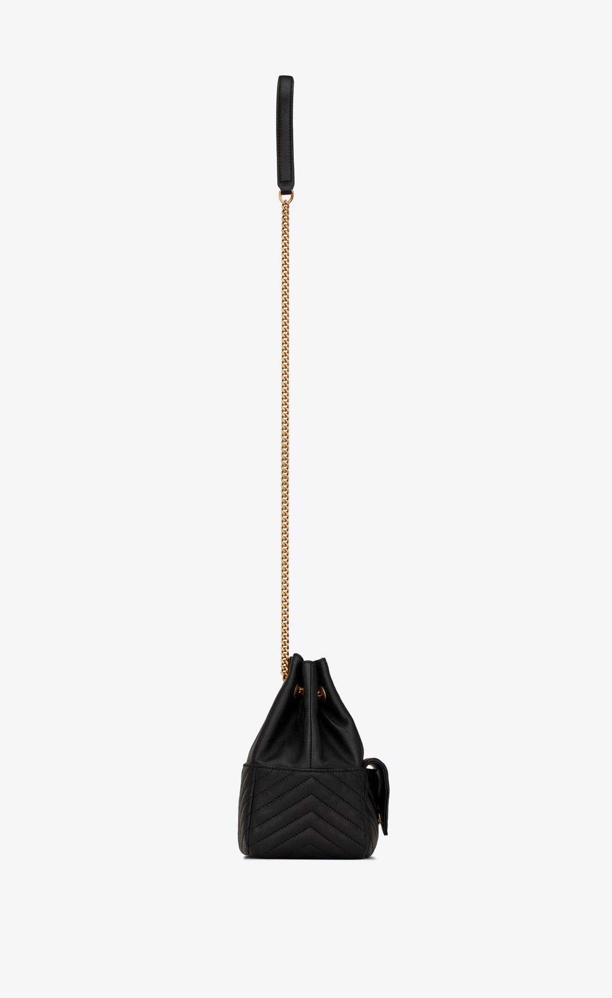 YSL Joe Mini Bucket Bag In Prešívané Lambskin Čierne | 35816-ZPRQ