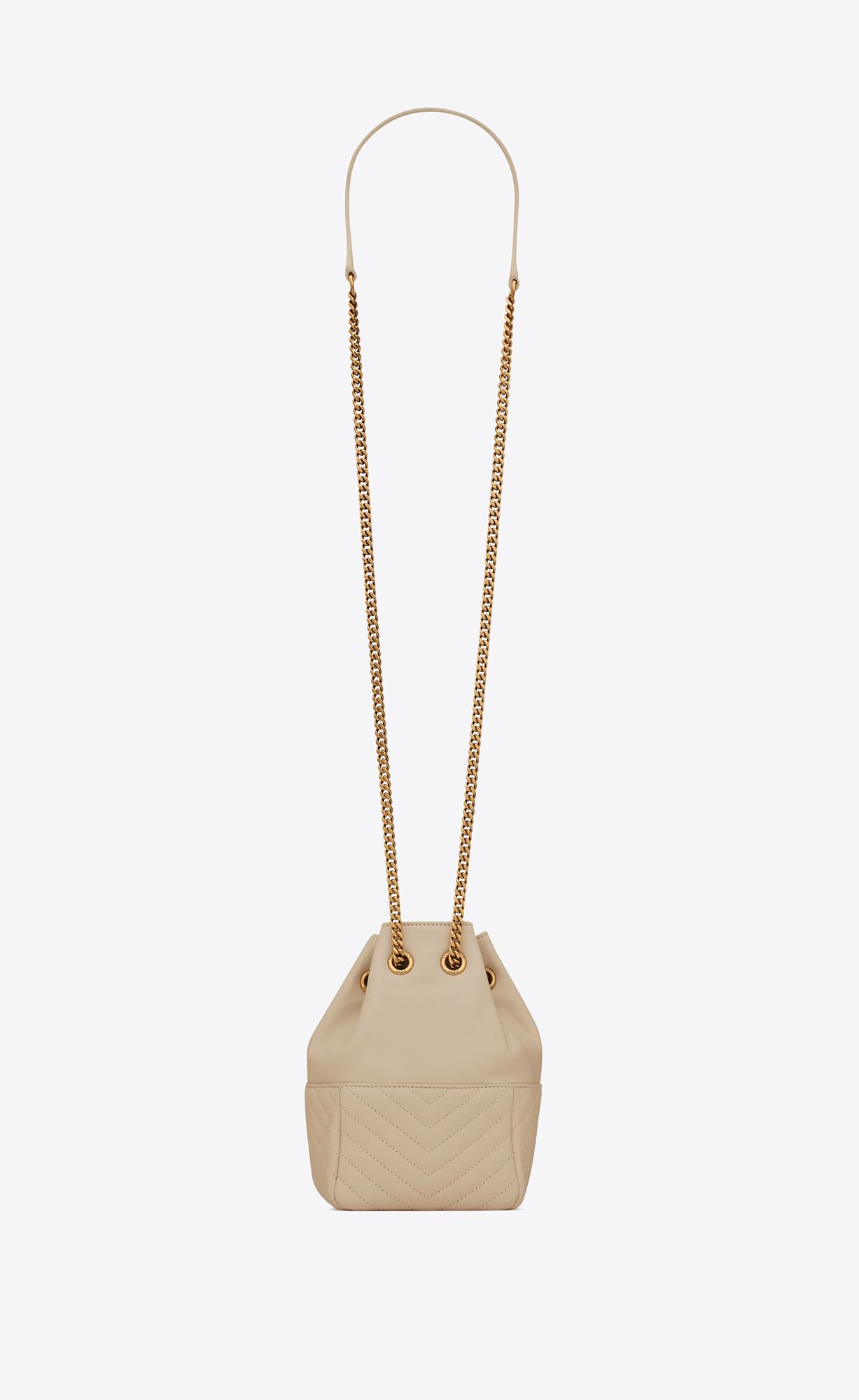 YSL Joe Mini Bucket Bag In Prešívané Lambskin Svetlo Modre | 80746-SDVC