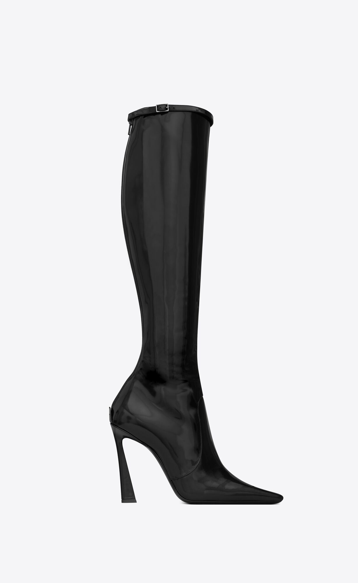 YSL Justify Boots In Shiny Kozene Čierne | 92675-PQGN