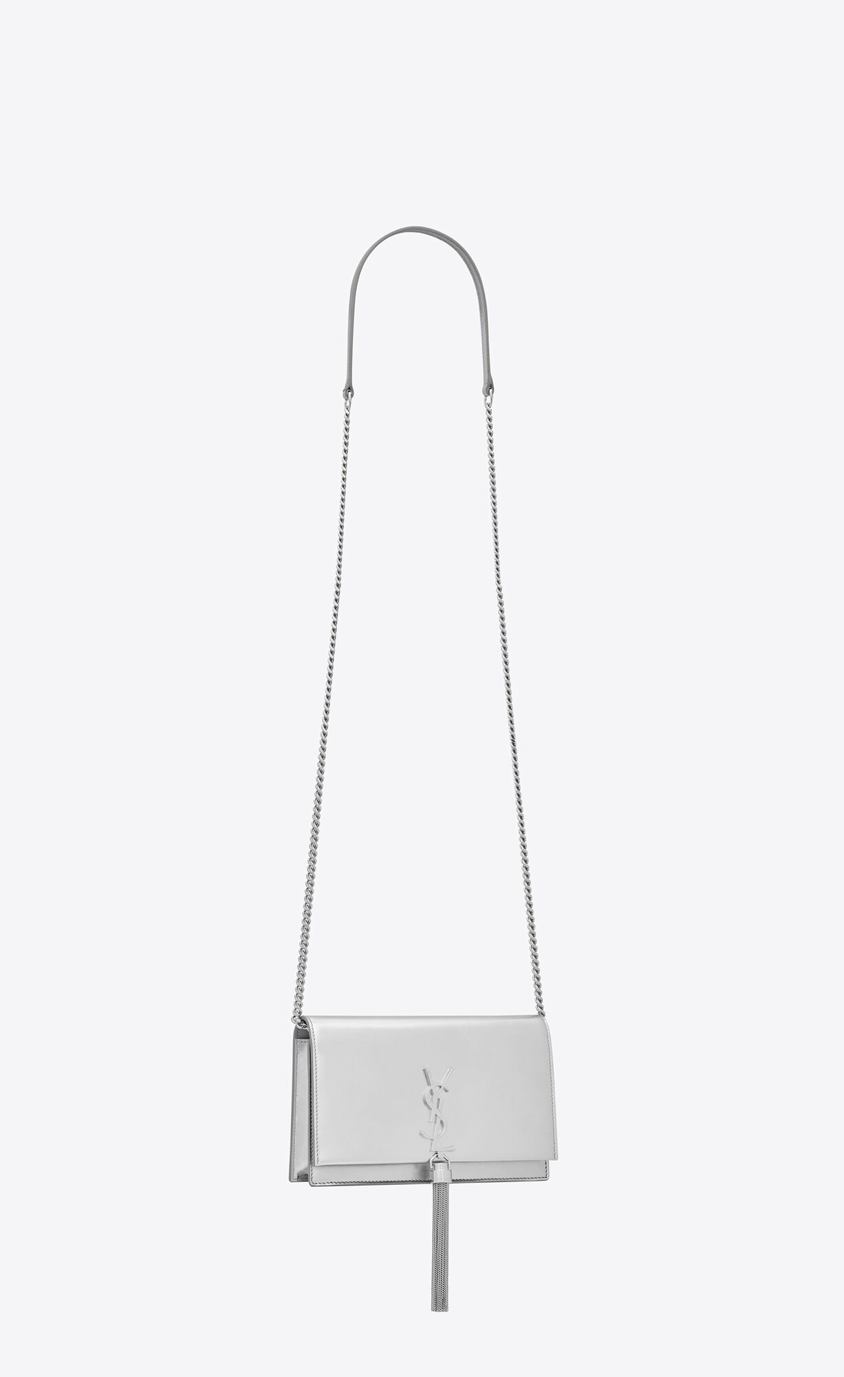 YSL Kate Chain Wallet In Mirrored Kozene Strieborne | 23685-ISUZ