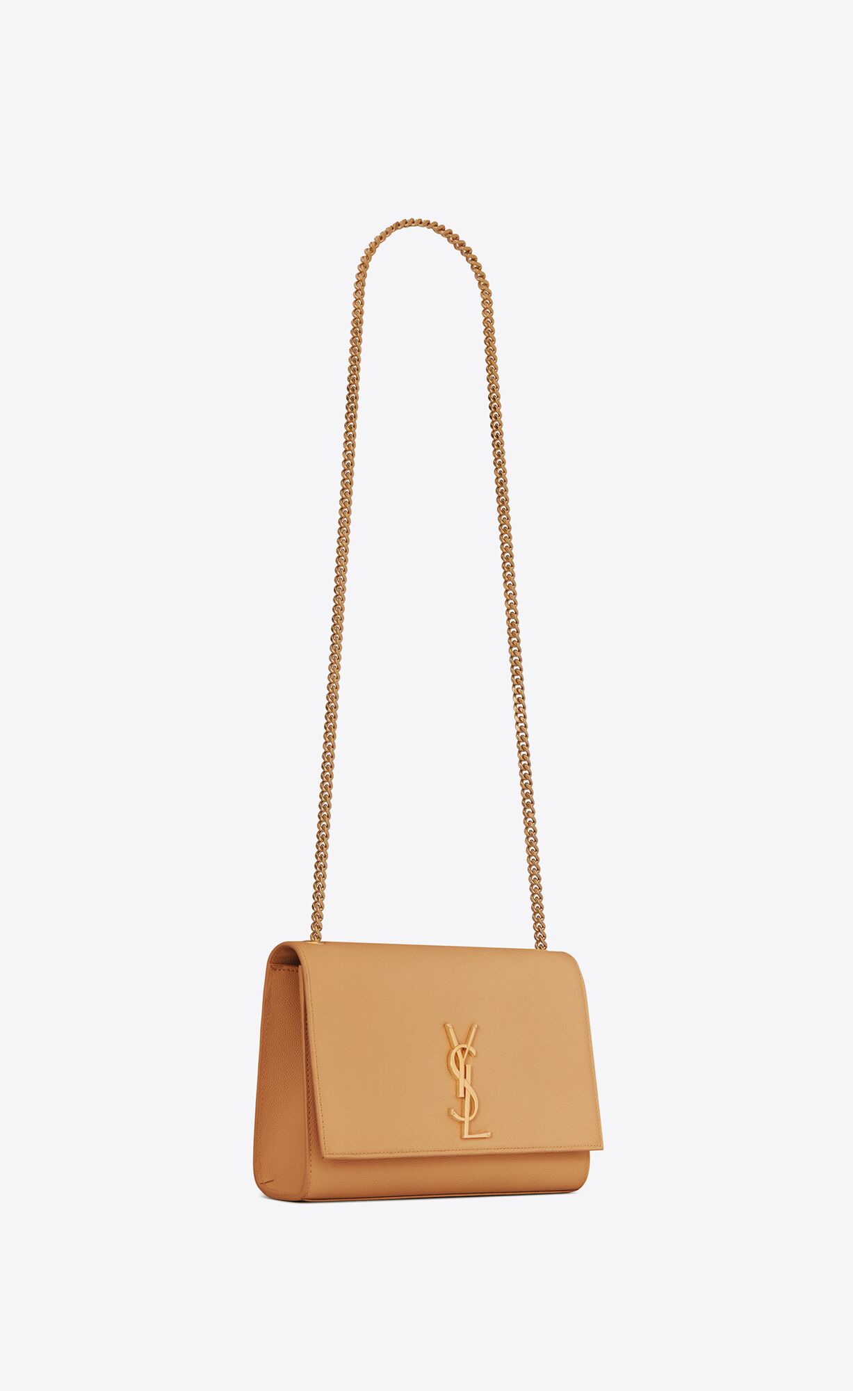 YSL Kate Medium Chain Bag In Grain De Poudre Embossed Kozene Tmavo Hnede | 81937-KNJG