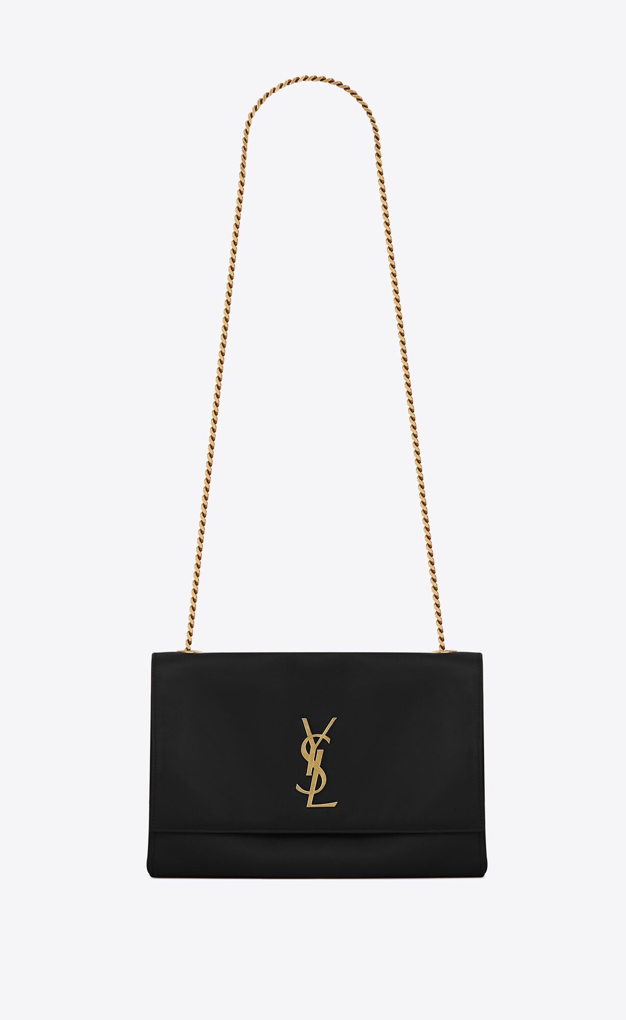 YSL Kate Medium Reversible Chain Bag In Semisove And Smooth Kozene Čierne | 36890-UZQP