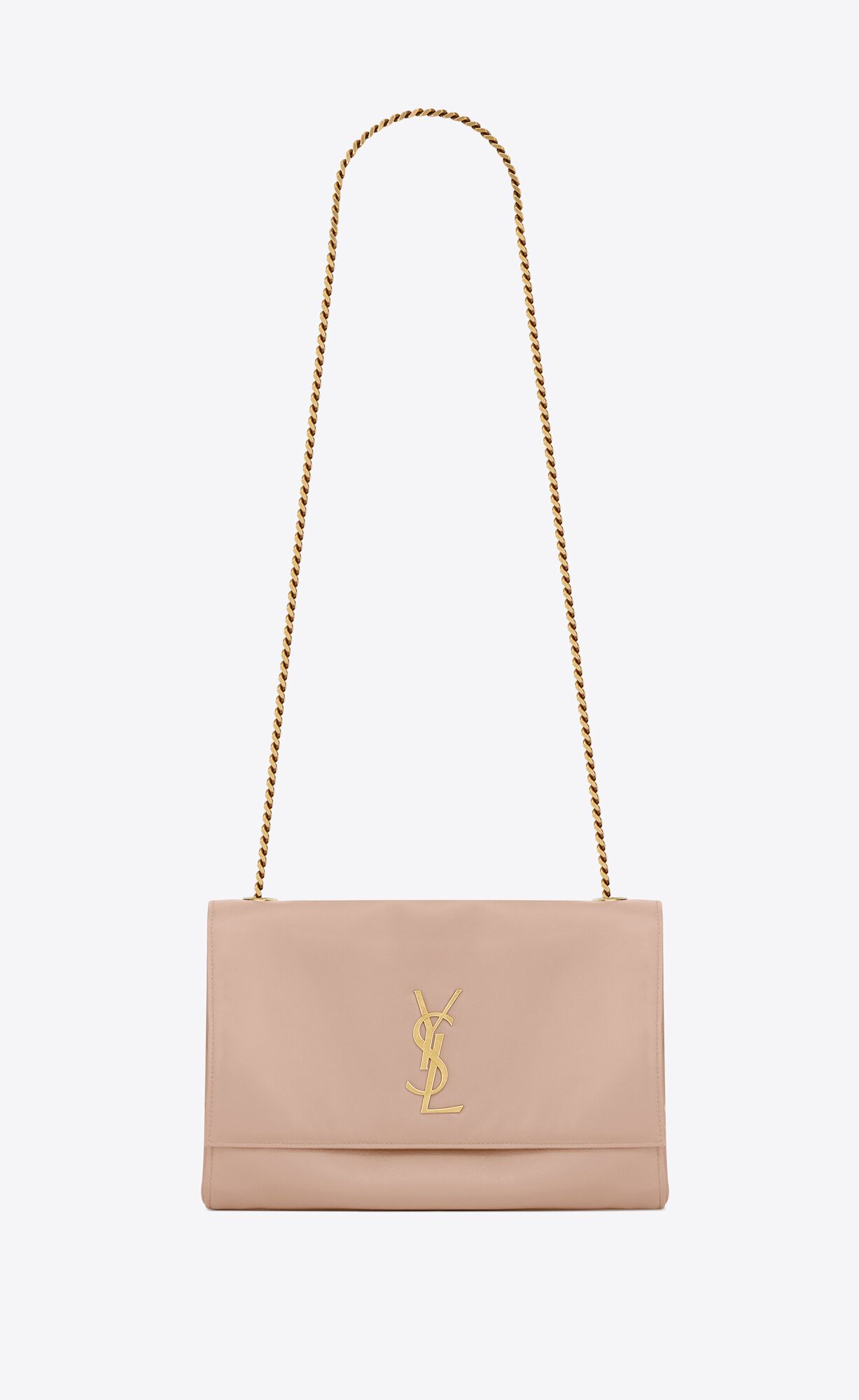 YSL Kate Medium Supple/Reversible Chain Bag In Shiny Kozene And Semisove Hnede | 71804-XKPS