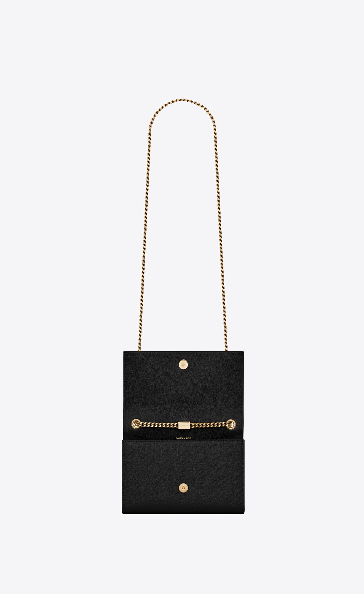 YSL Kate Small Chain Bag With Tassel In Grain De Poudre Embossed Kozene Čierne | 05831-TCXK