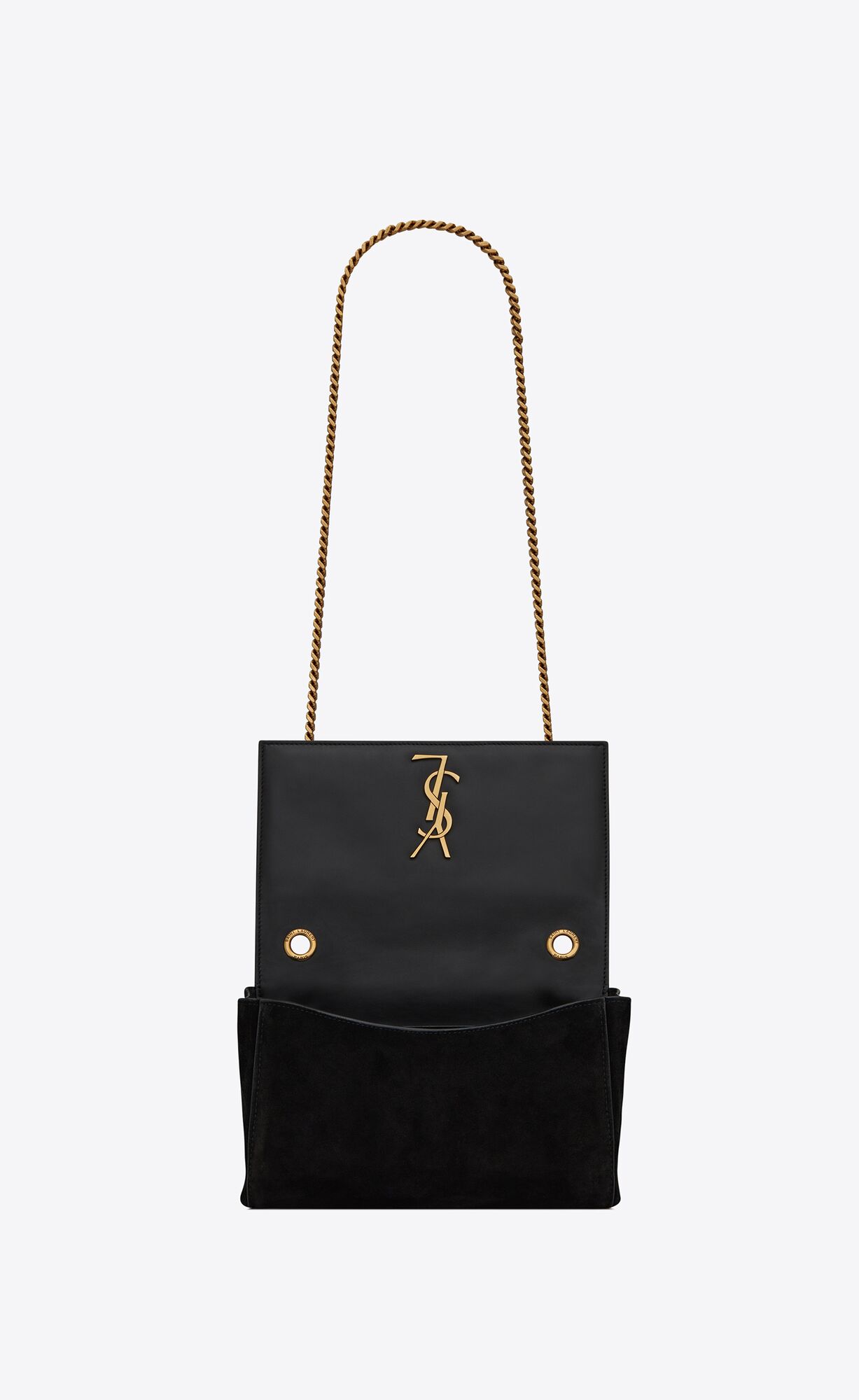 YSL Kate Small Supple/Reversible Chain Bag In Semisove And Kozene Čierne | 94673-LSKN