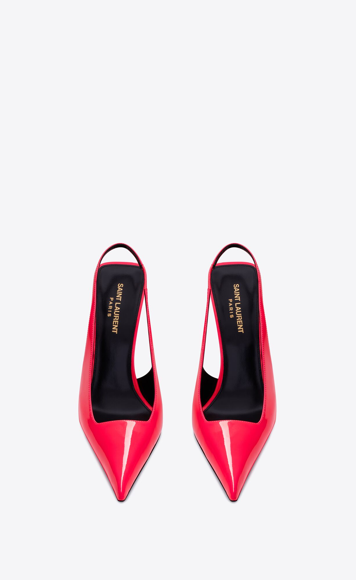 YSL Kiss Slingback Pumps In Lakovane Kozene Ruzove | 41058-DZRE