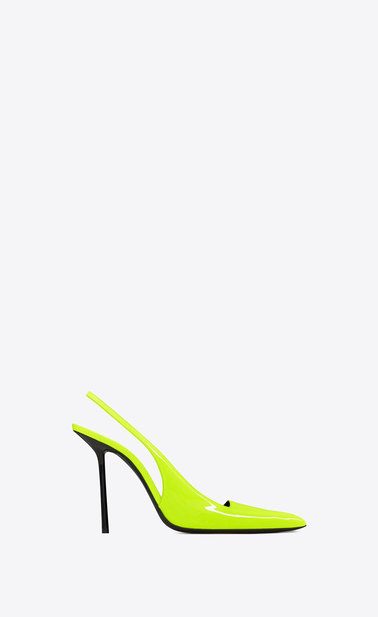 YSL Kiss Slingback Pumps In Lakovane Kozene Jaune Fluo | 83572-IGER