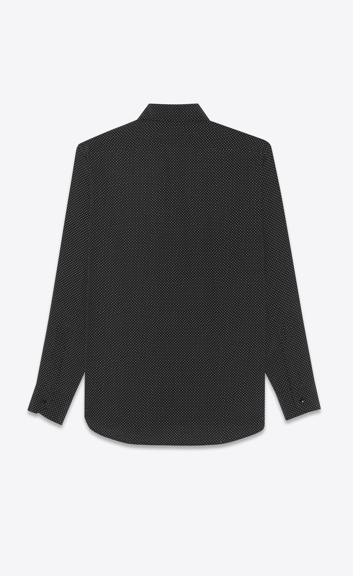 YSL Klasické Shirt In Dotted Crepe De Chine Čierne | 12537-ZRAY