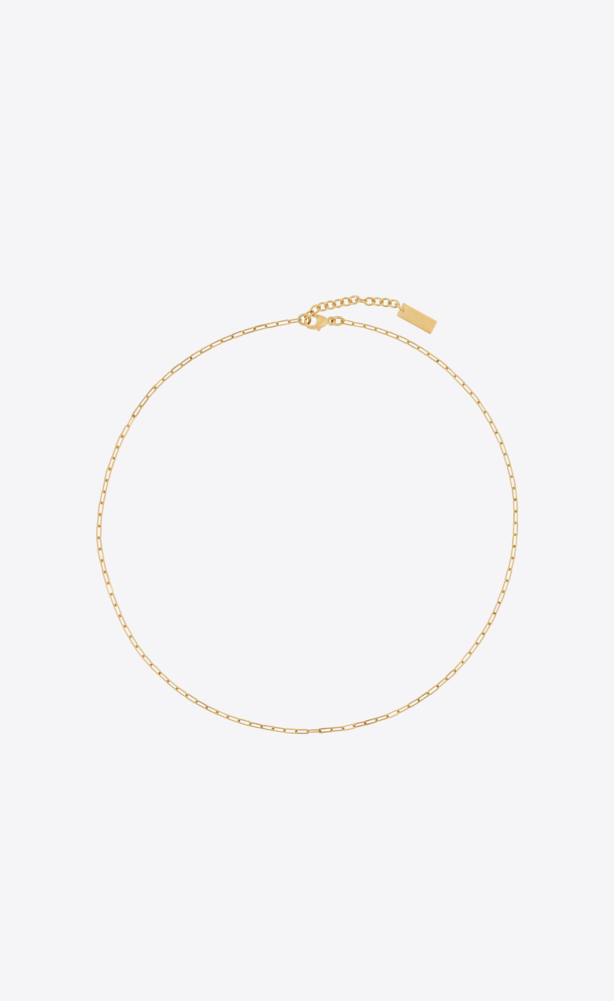 YSL Kratke Rectangular Chain Necklace In Metal Zlate | 67104-DBJH