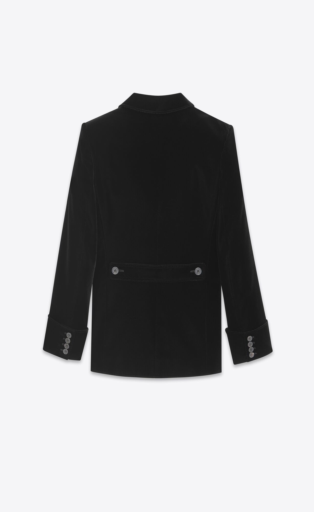 YSL Kratke Single-breasted Jacket In Cupro Velvet Čierne | 69753-XBMA