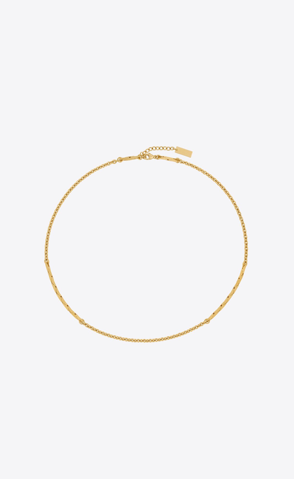 YSL Kratke Snake And Cable Chain Necklace In Metal Zlate | 47258-GAFZ