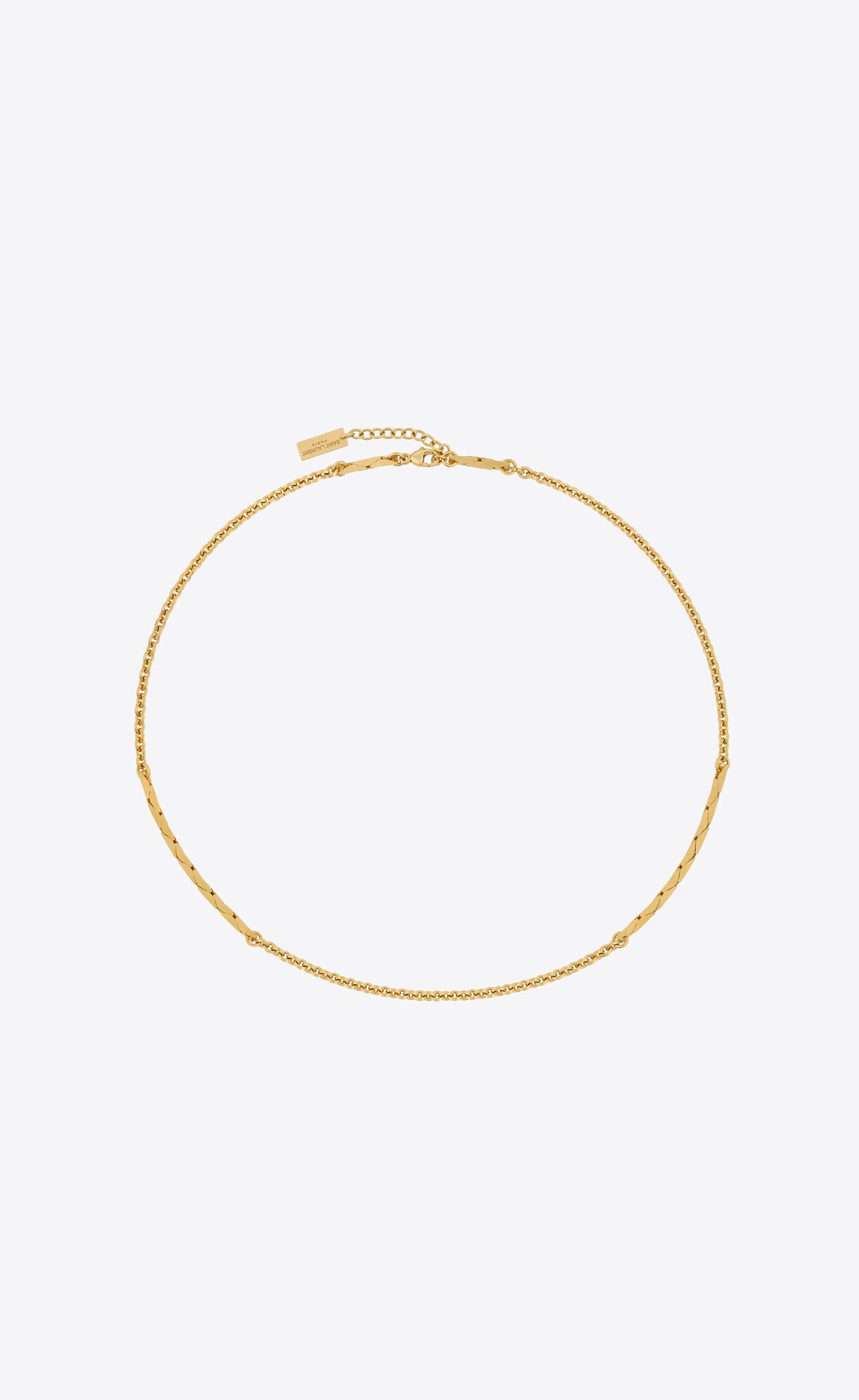 YSL Kratke Snake And Cable Chain Necklace In Metal Zlate | 47258-GAFZ