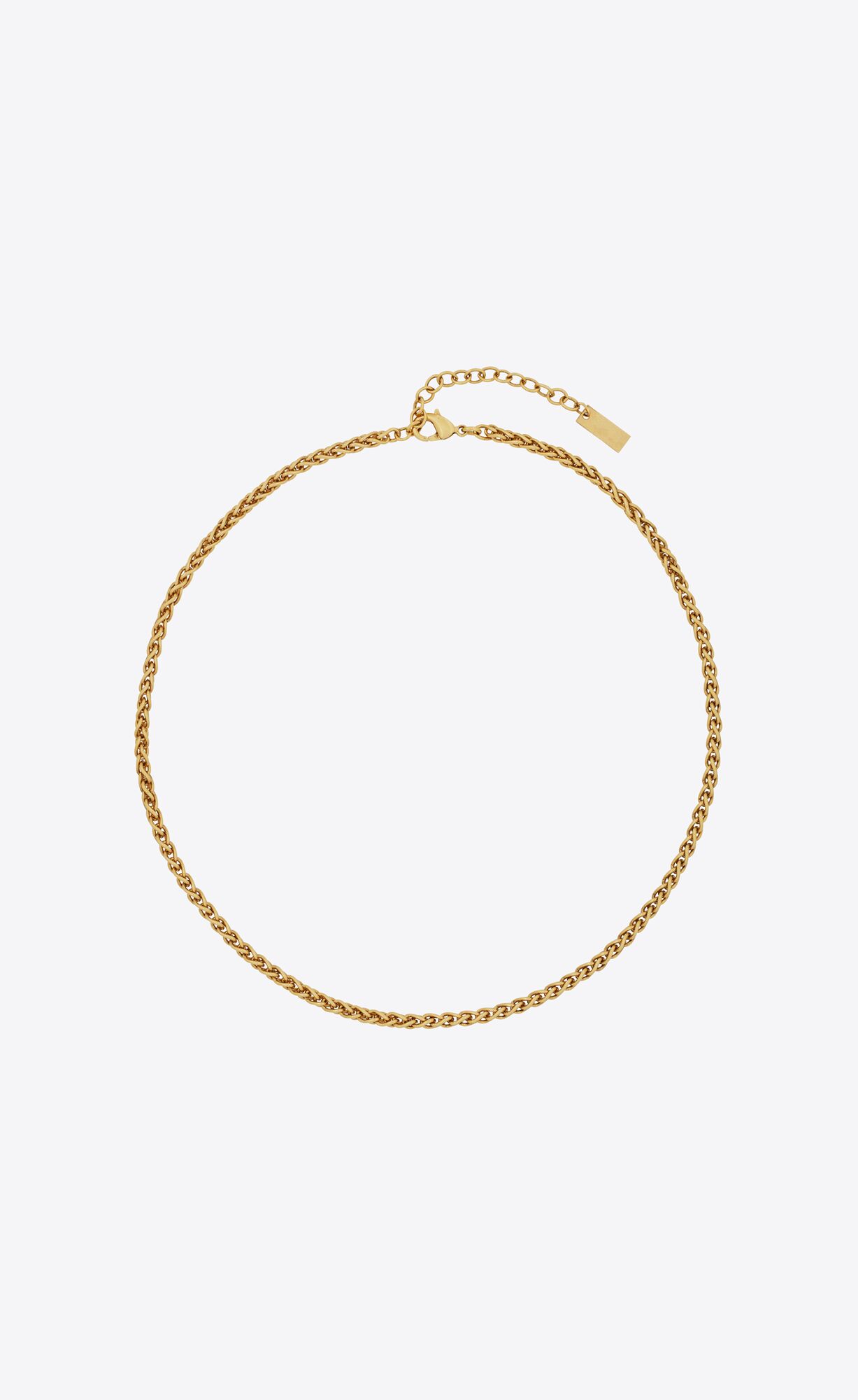 YSL Kratke Wheat Chain Necklace In Metal Zlate | 73086-EPXD