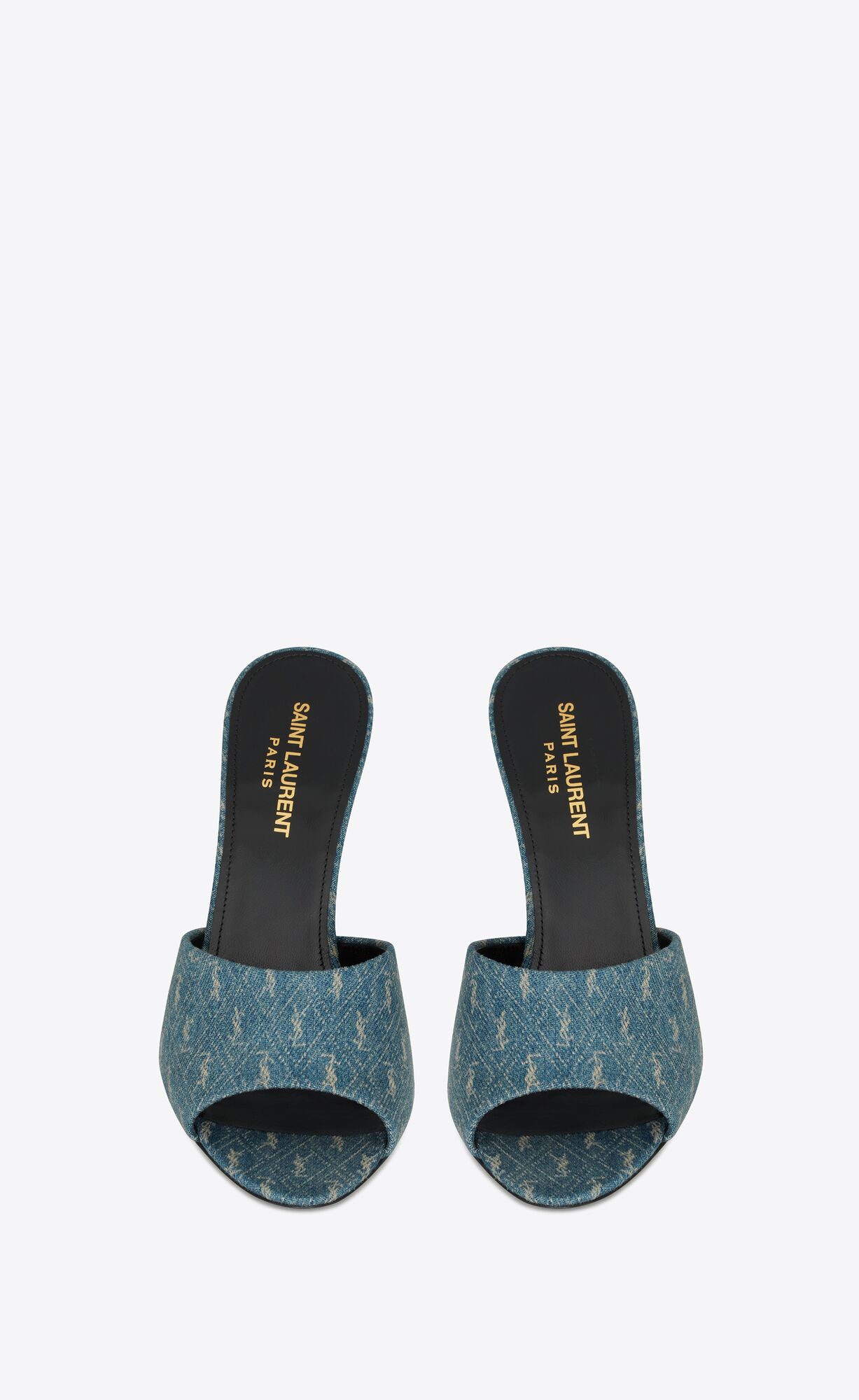 YSL La 16 Mules In Cassandre Denim Námornícka Modrá | 87065-OKNC