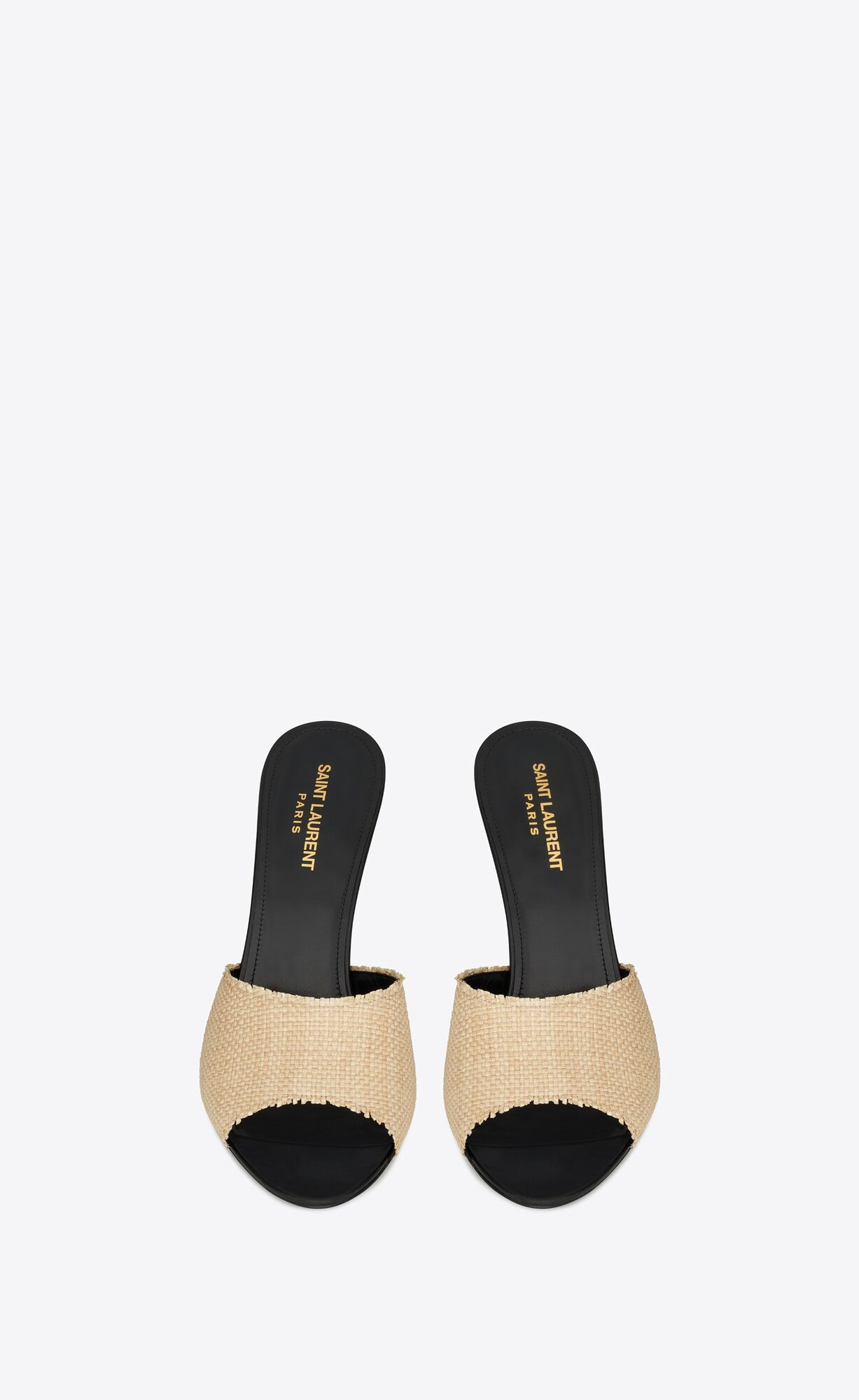 YSL La 16 Mules In Raffia Naturel | 25479-SDMB