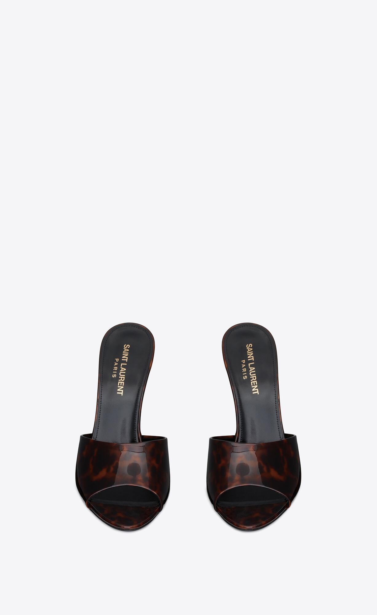 YSL La 16 Mules In Tortoiseshell Lakovane Kozene Naturel | 48362-JSIE