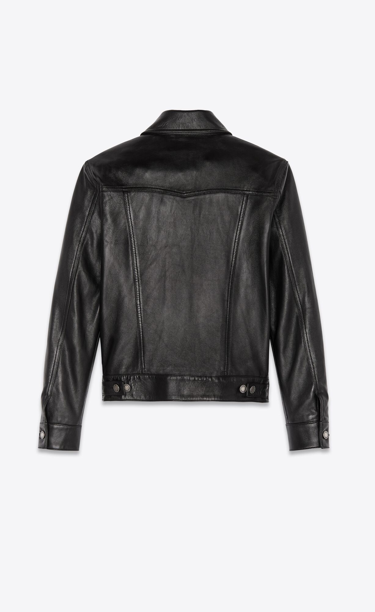 YSL Lambskin Denim Jacket Čierne | 56190-PFME