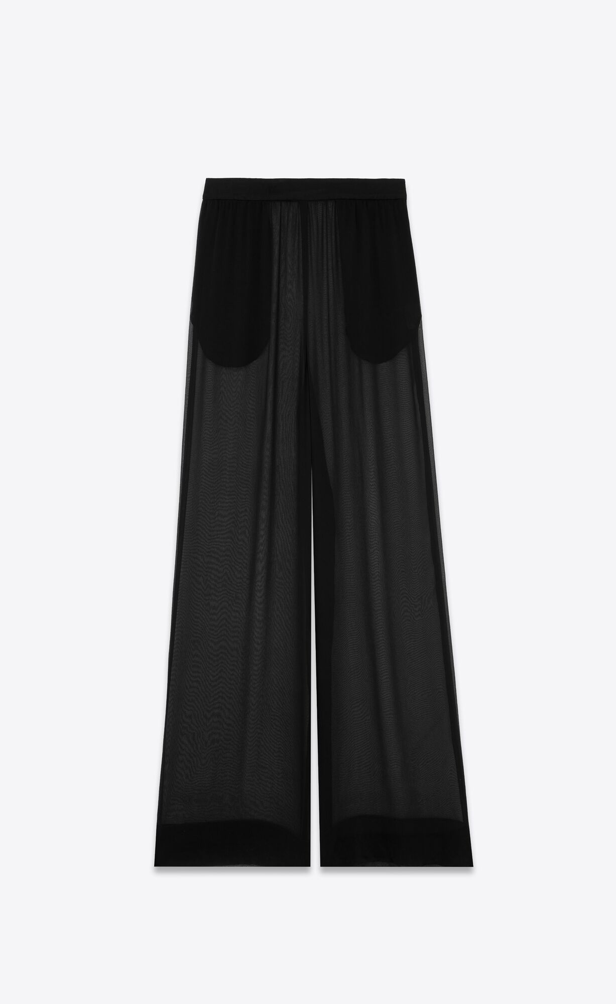 YSL Large Pants In Crepe Muslin Čierne | 70961-CWHJ