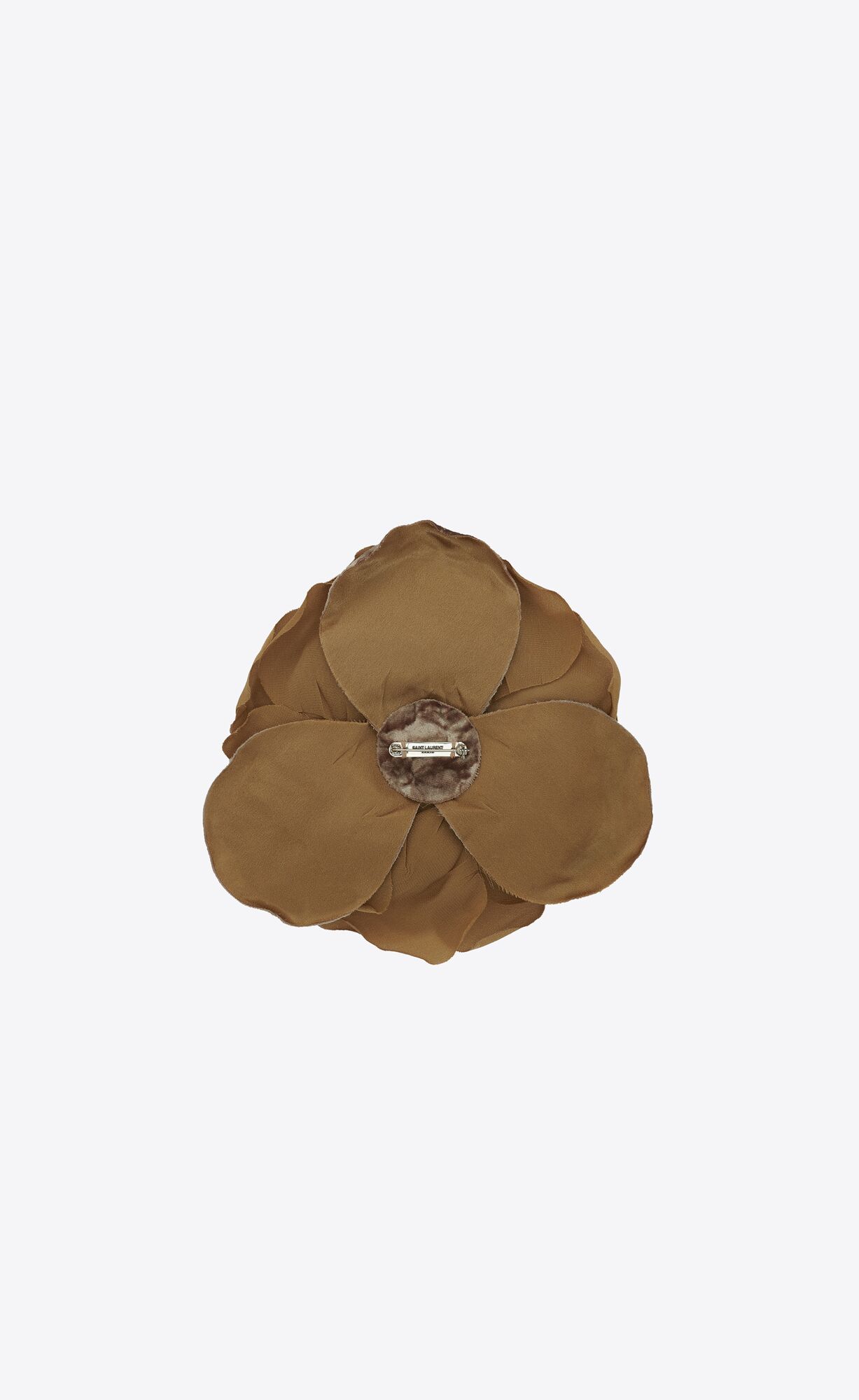 YSL Large Wild Rose Brooch In Silk And Velvet Béžové | 14670-YCLG