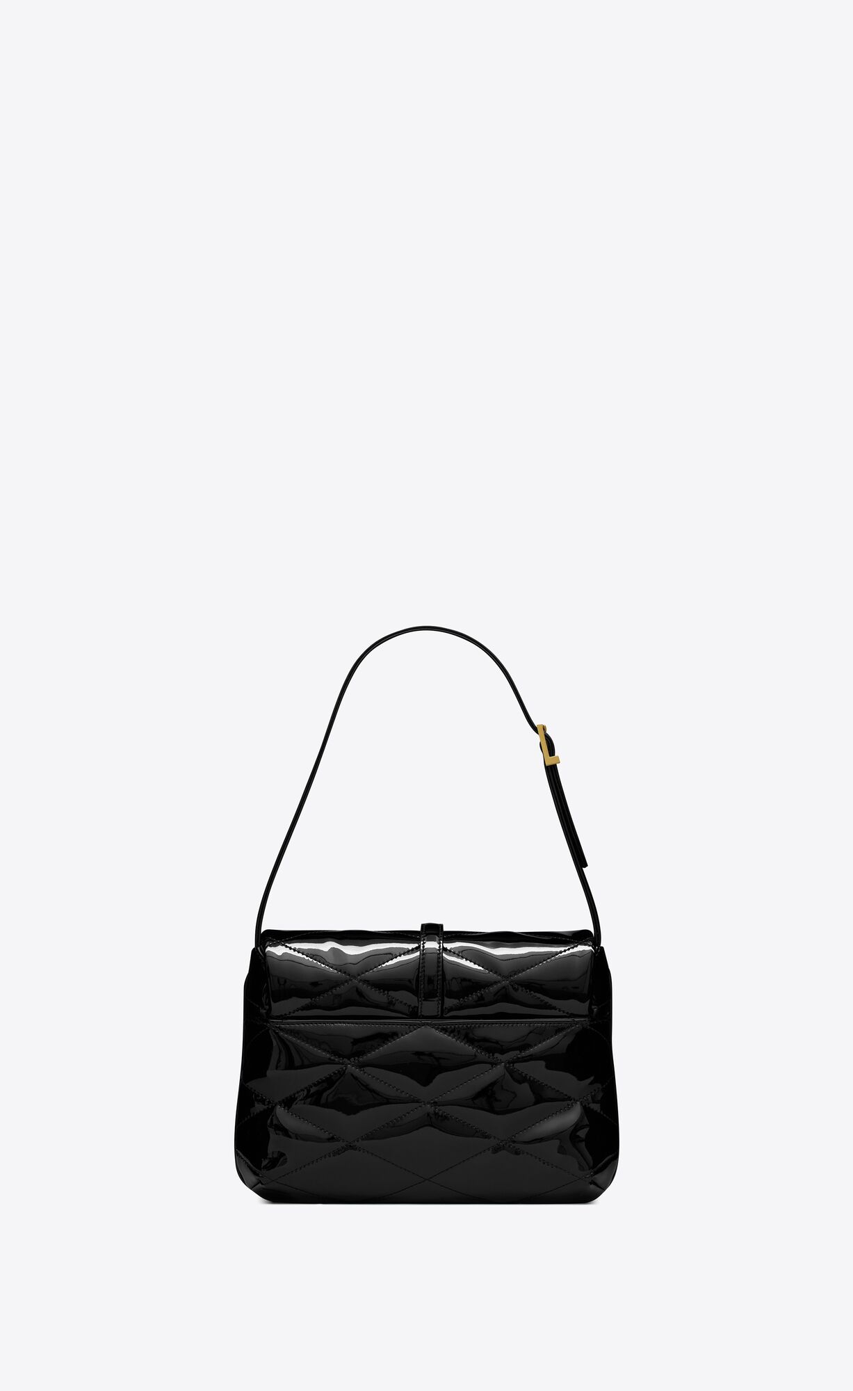 YSL Le 57 Hobo Bag In Prešívané Lakovane Čierne | 97635-YFSE