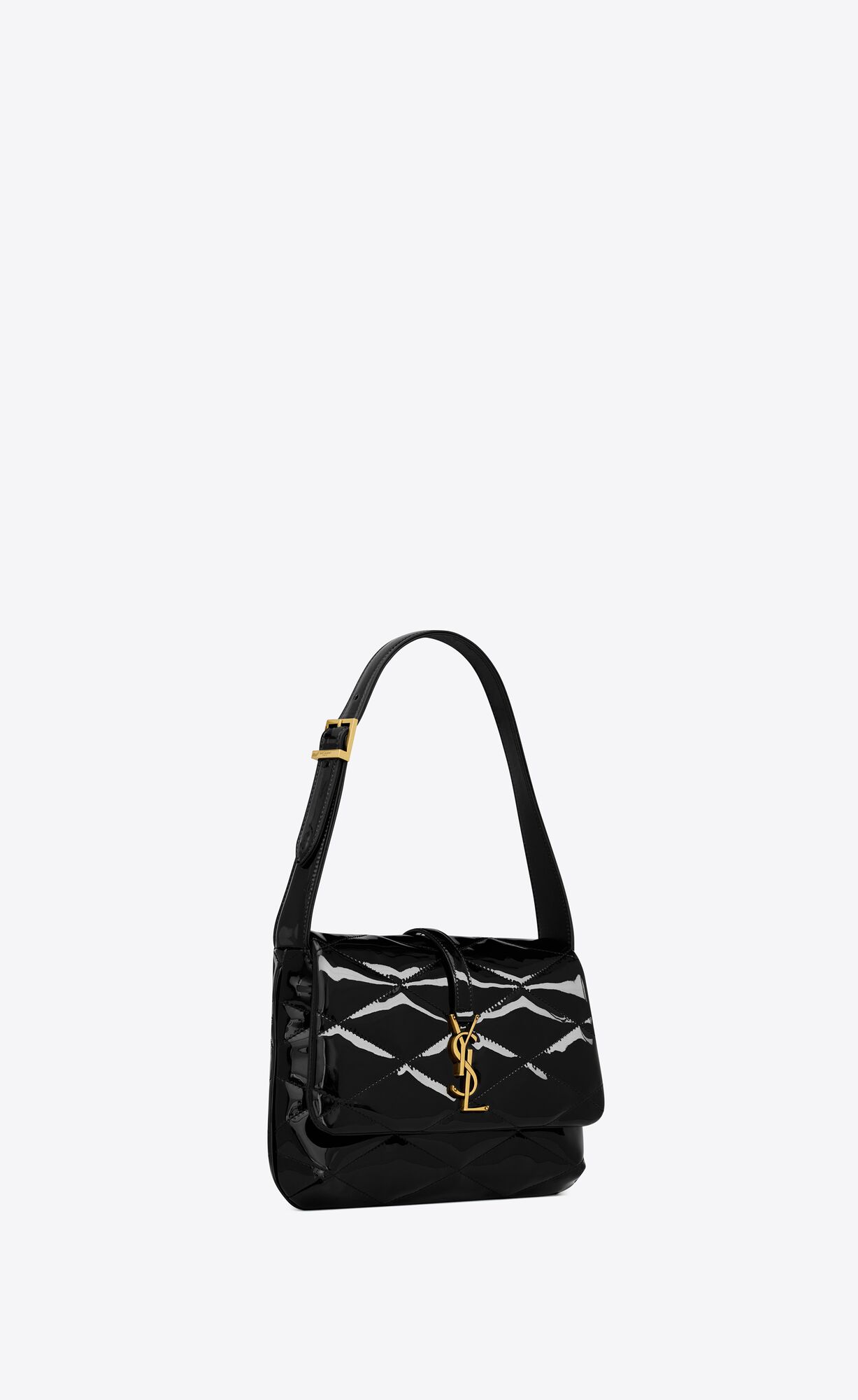 YSL Le 57 Hobo Bag In Prešívané Lakovane Čierne | 97635-YFSE