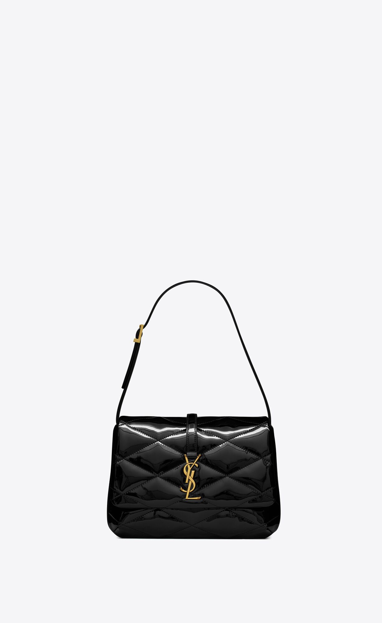 YSL Le 57 Hobo Bag In Prešívané Lakovane Čierne | 97635-YFSE