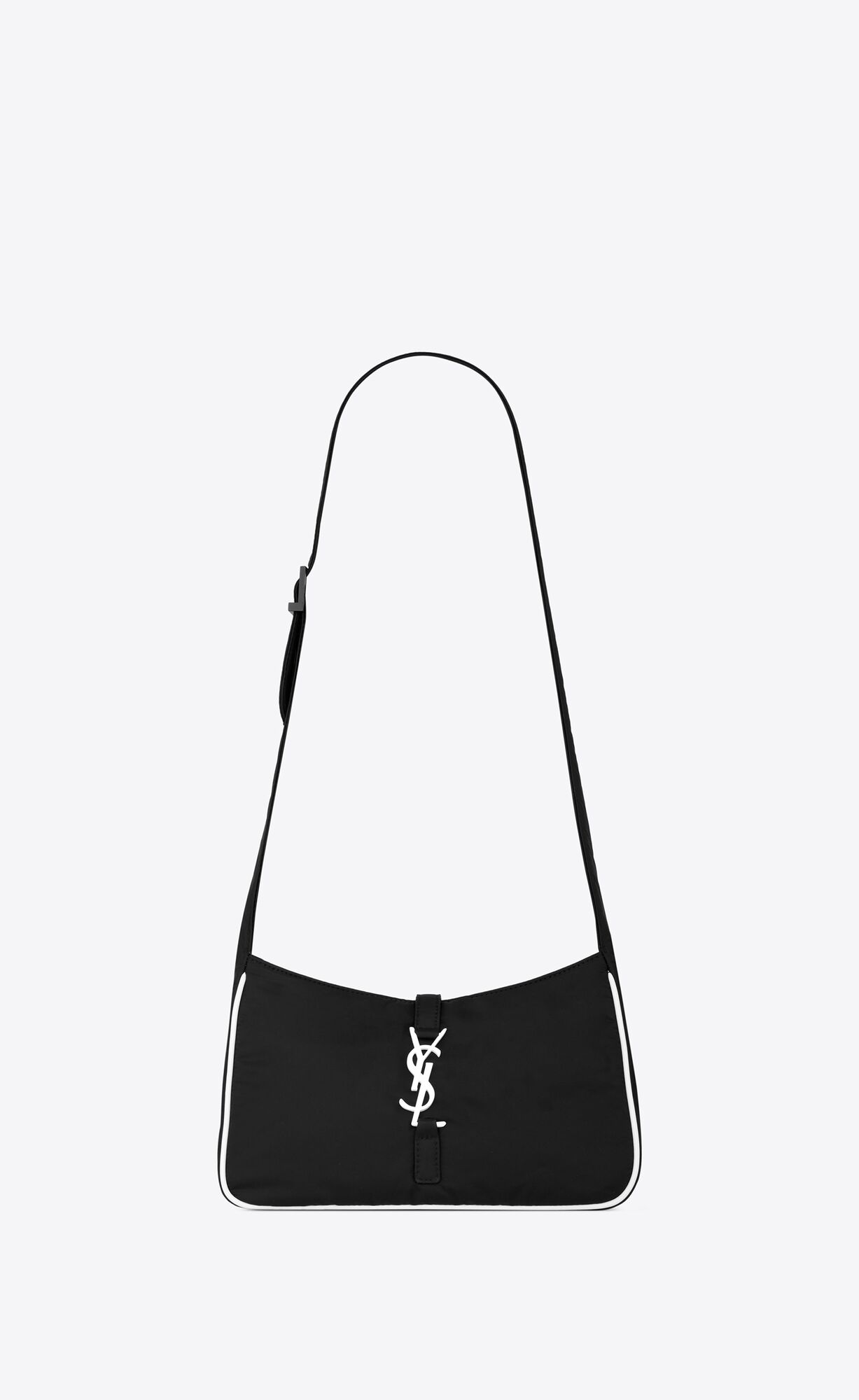 YSL Le 5 À 7 Crossbody Bag In Econyl® Regenerated Nylon Čierne Biele | 01726-YZOB