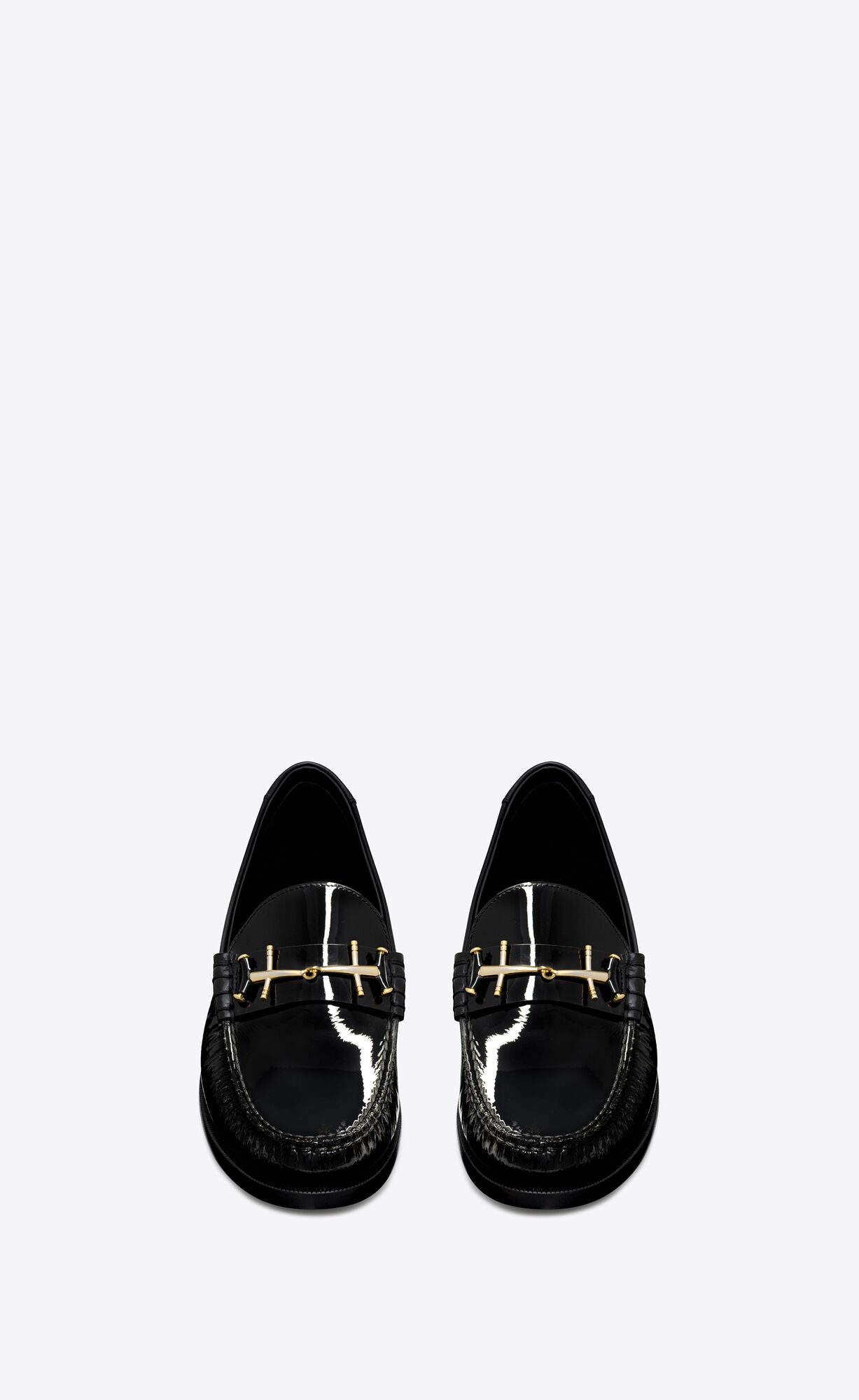 YSL Le Loafer Penny Slippers In Lakovane Kozene Čierne | 39506-DJSU