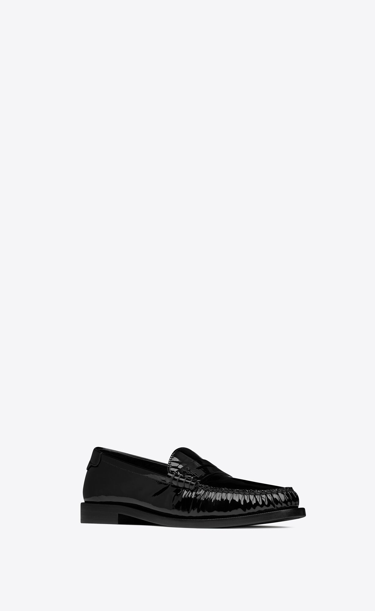 YSL Le Loafer Penny Slippers In Lakovane Kozene Čierne | 46108-ZQLM