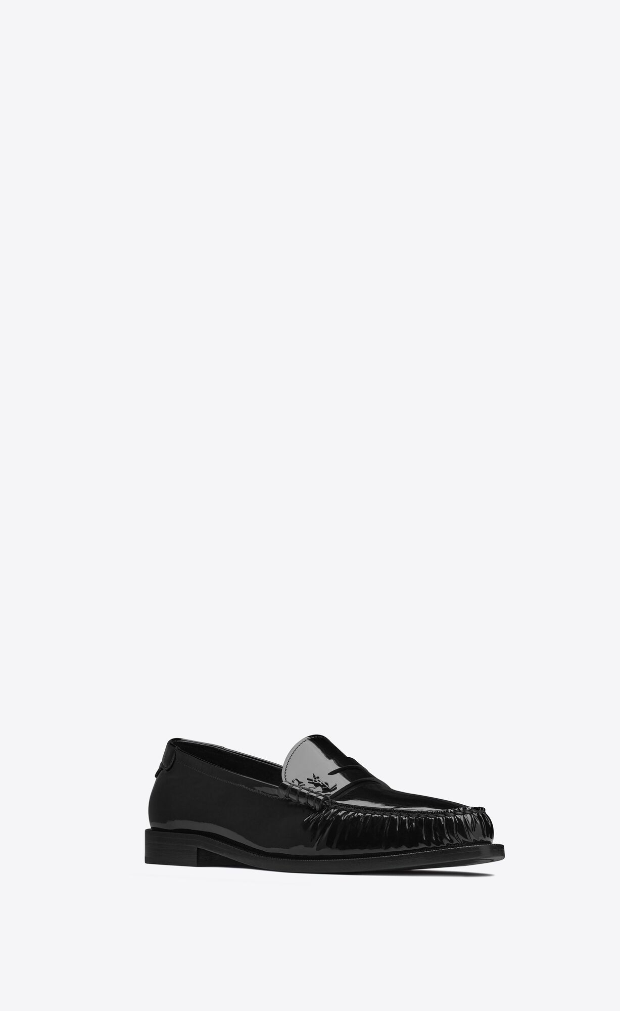 YSL Le Loafer Penny Slippers In Lakovane Kozene Čierne | 50248-HBQJ