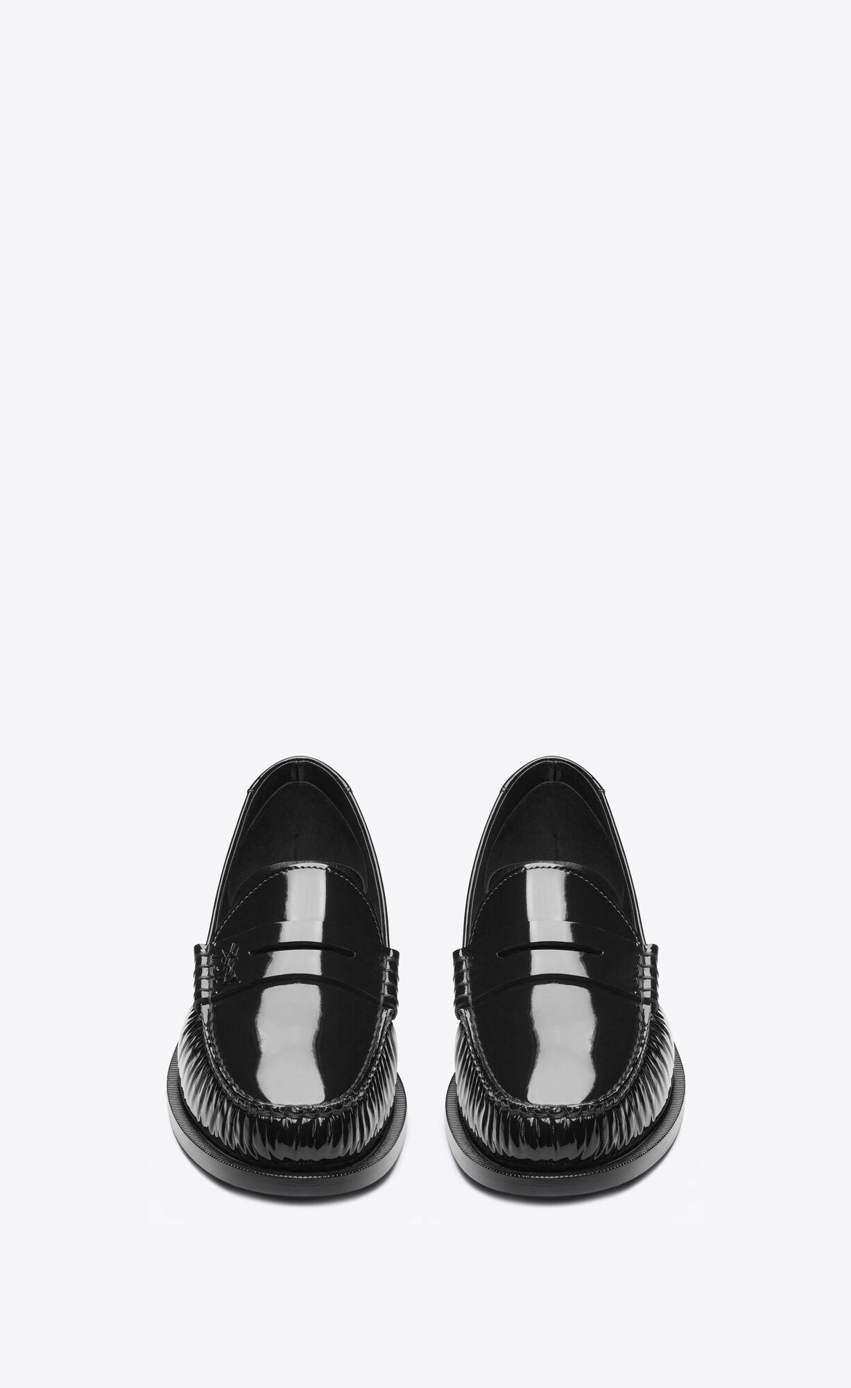 YSL Le Loafer Penny Slippers In Lakovane Kozene Čierne | 50248-HBQJ